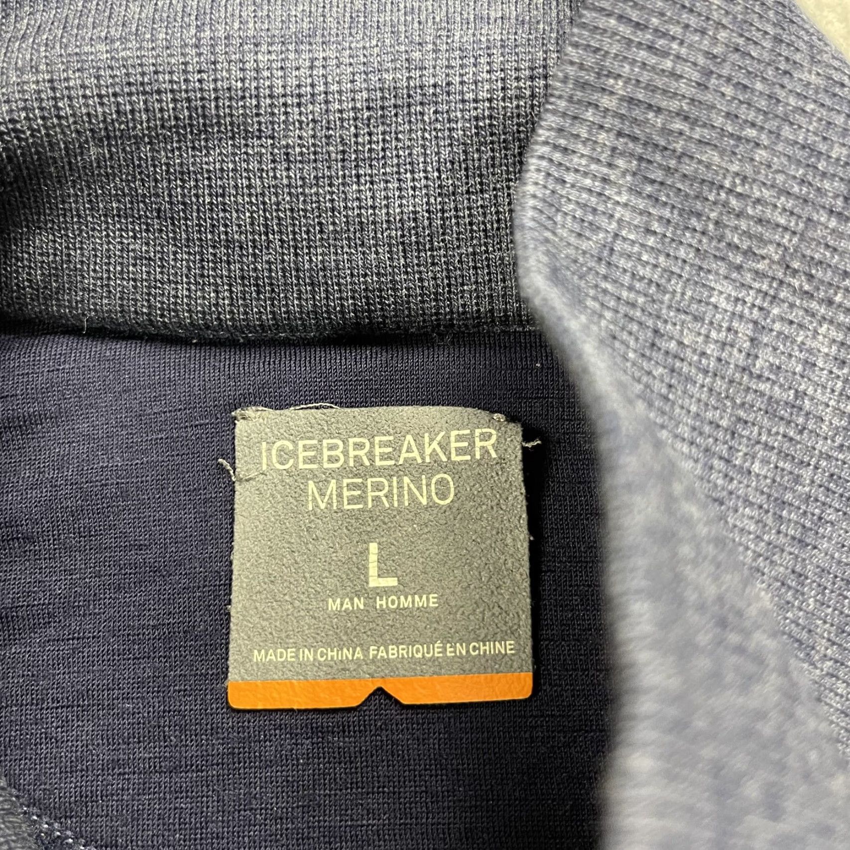 Icebreaker Icebreaker Mens Large Blue Full Zip Wool Sweater Cardigan Knit Mock Neck Winter Fall Spring Size US L / EU 52-54 / 3 - 4 Thumbnail
