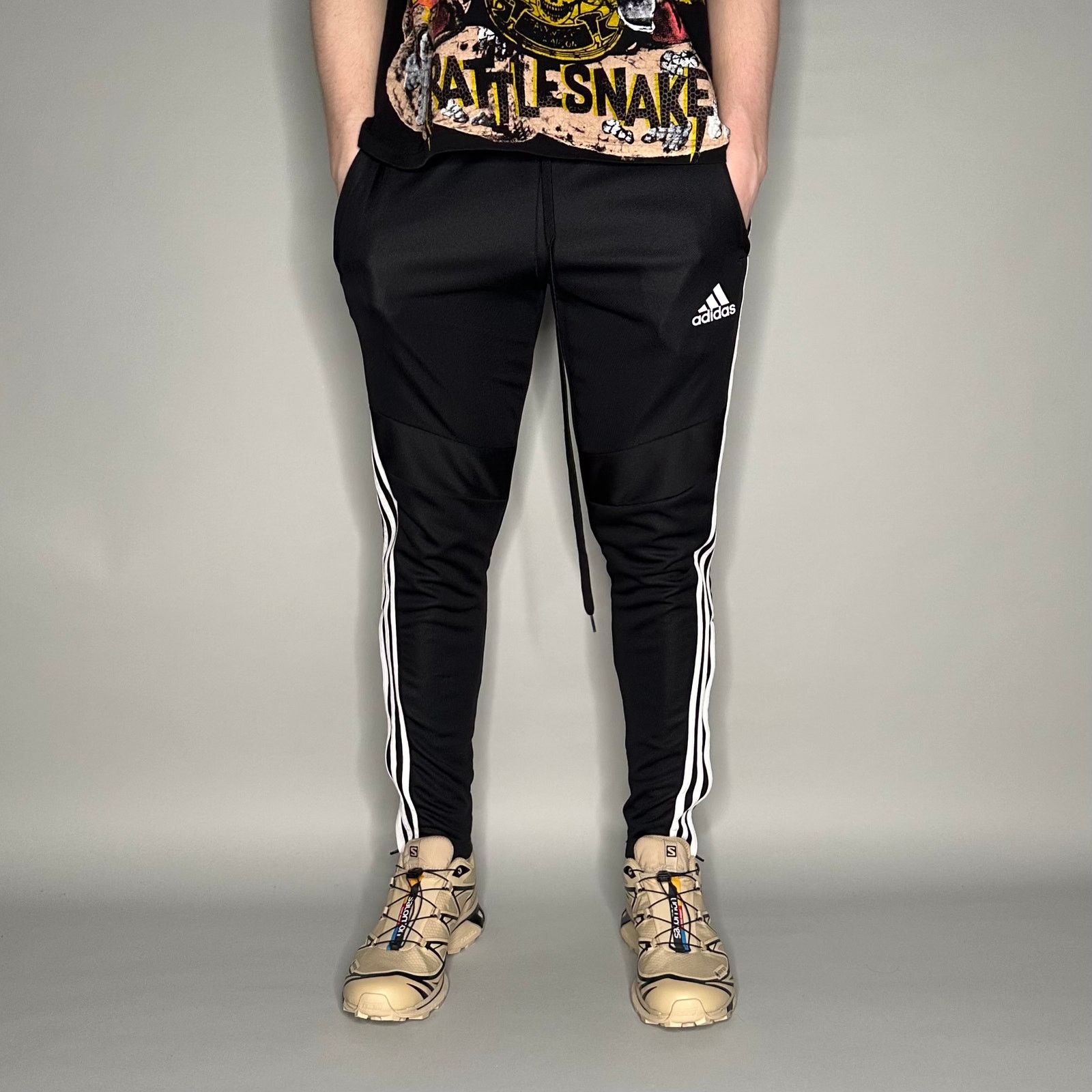 Adidas Vintage Y2K Adidas Sweatpants Mens S Slim Fit Black Joggers Size US 30 / EU 46 - 2 Thumbnail