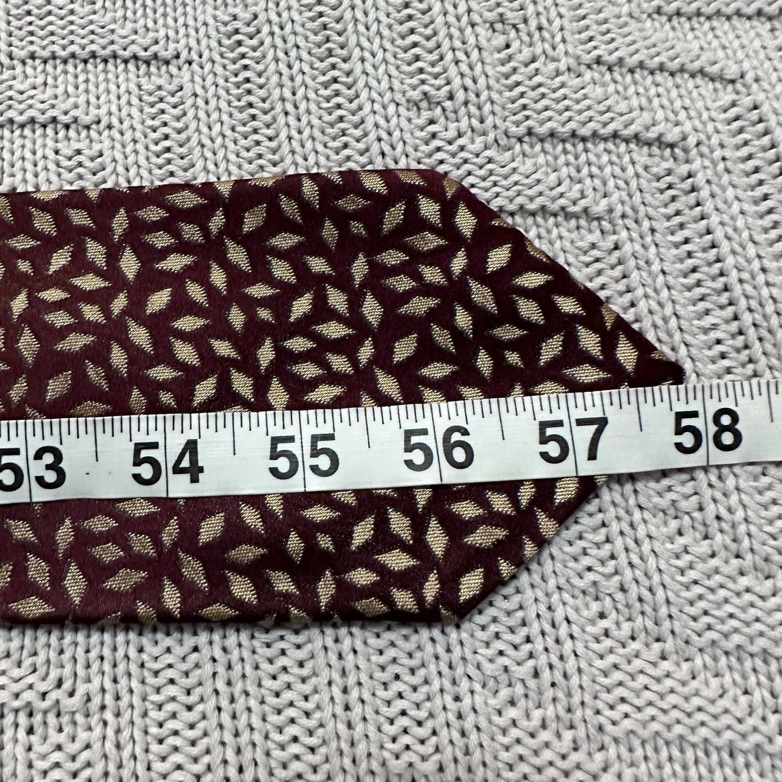 Paul Stuart Paul Stuart maroon and gold geometric print Italian silk tie Size ONE SIZE - 4 Thumbnail