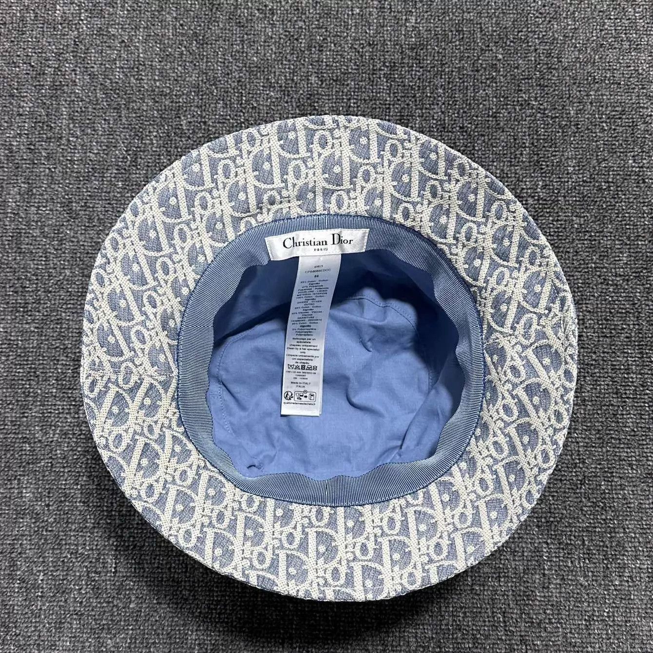 Dior Dior Blue&White All Over Print Denim Fisherman Hat Size ONE SIZE - 4 Thumbnail