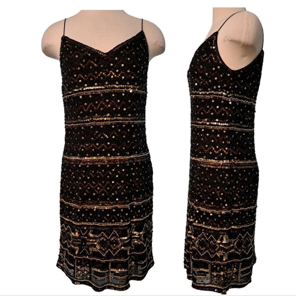 Other Theia Couture Sleeveless Embellished Beaded Cocktail Dress Size L / US 10 / IT 46 - 3 Thumbnail