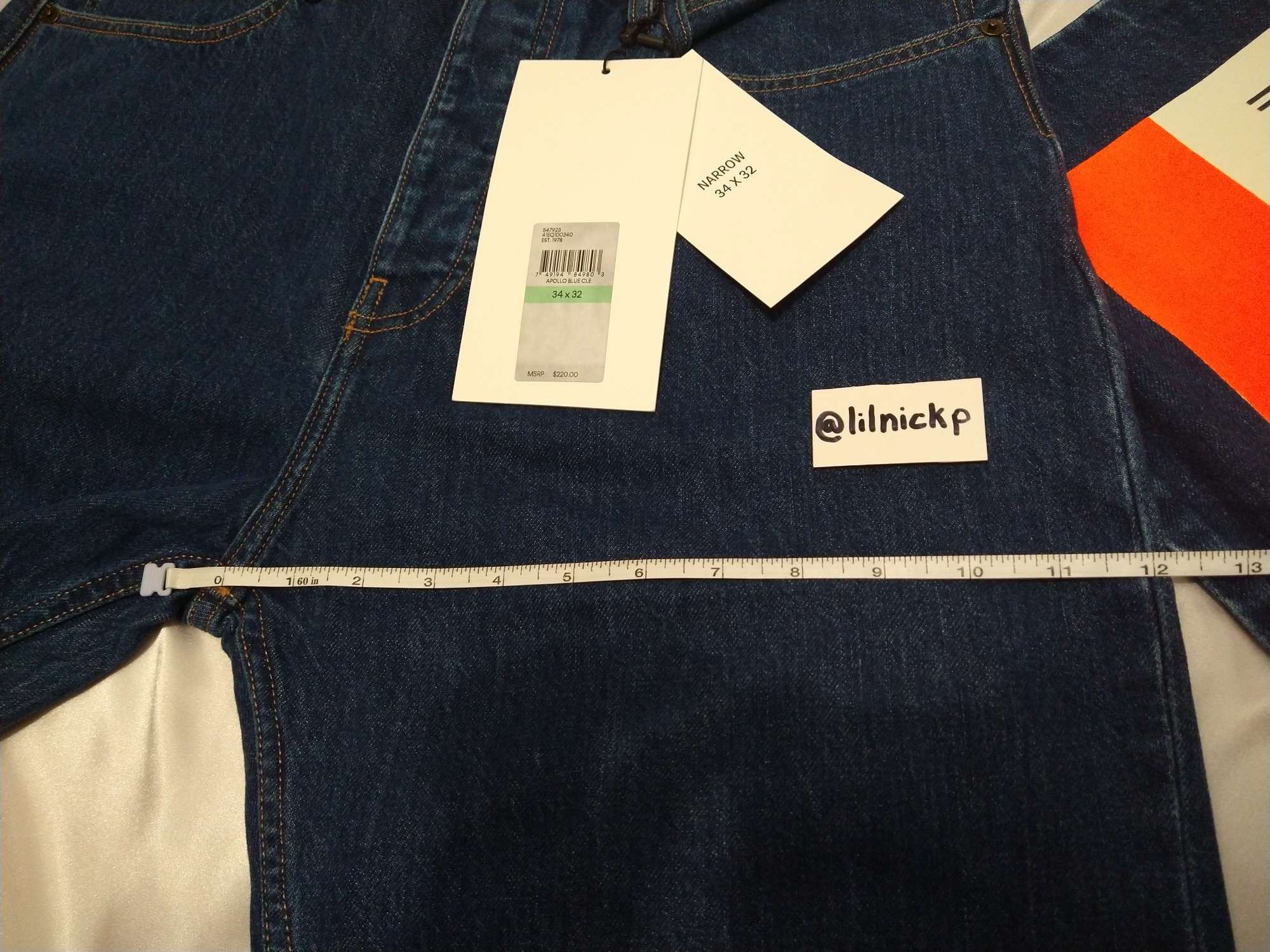 Calvin Klein 205W39NYC EST. 1978 Narrow Leg Apollo Blue Jeans Size US 34 / EU 50 - 8 Thumbnail