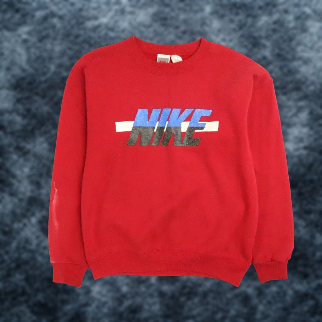 Vintage Nike Crewneck Sweatshirt Large Red 90s Men Casual All Seasons