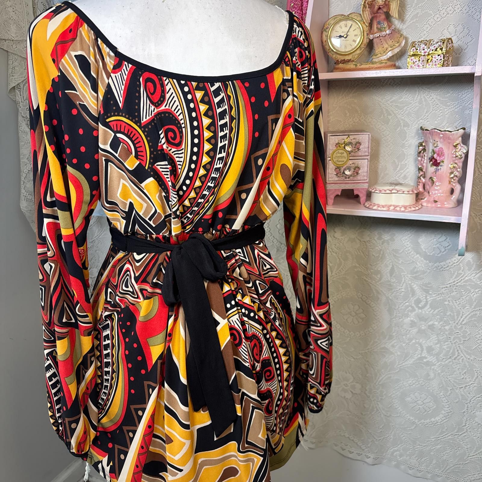 Other y2k orange tie back office siren blouse Size ONE SIZE - 4 Thumbnail