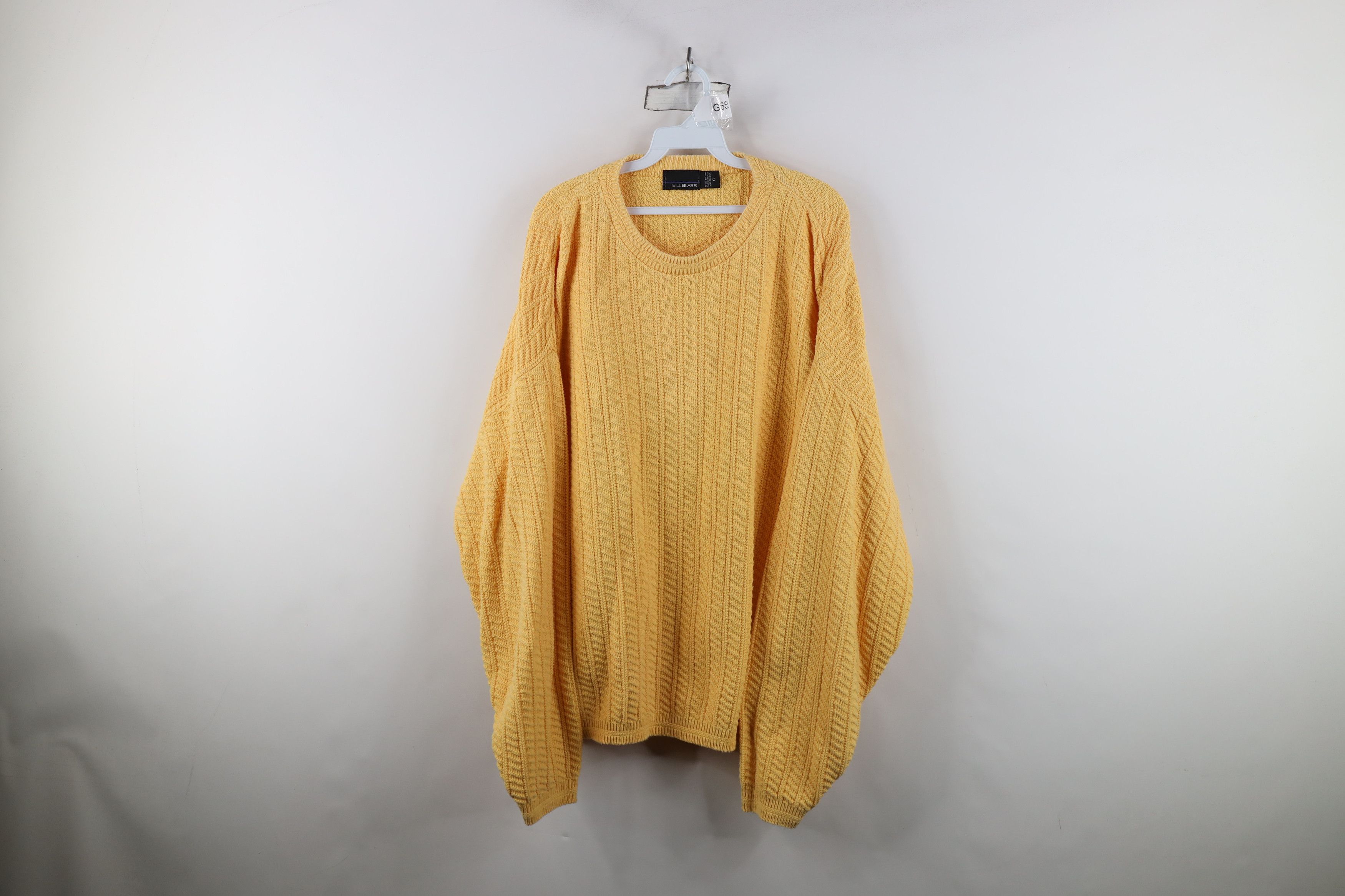 Vintage Vintage 90s Streetwear Cotton Crewneck Sweater Yellow USA Size US XL / EU 56 / 4 - 1 Thumbnail