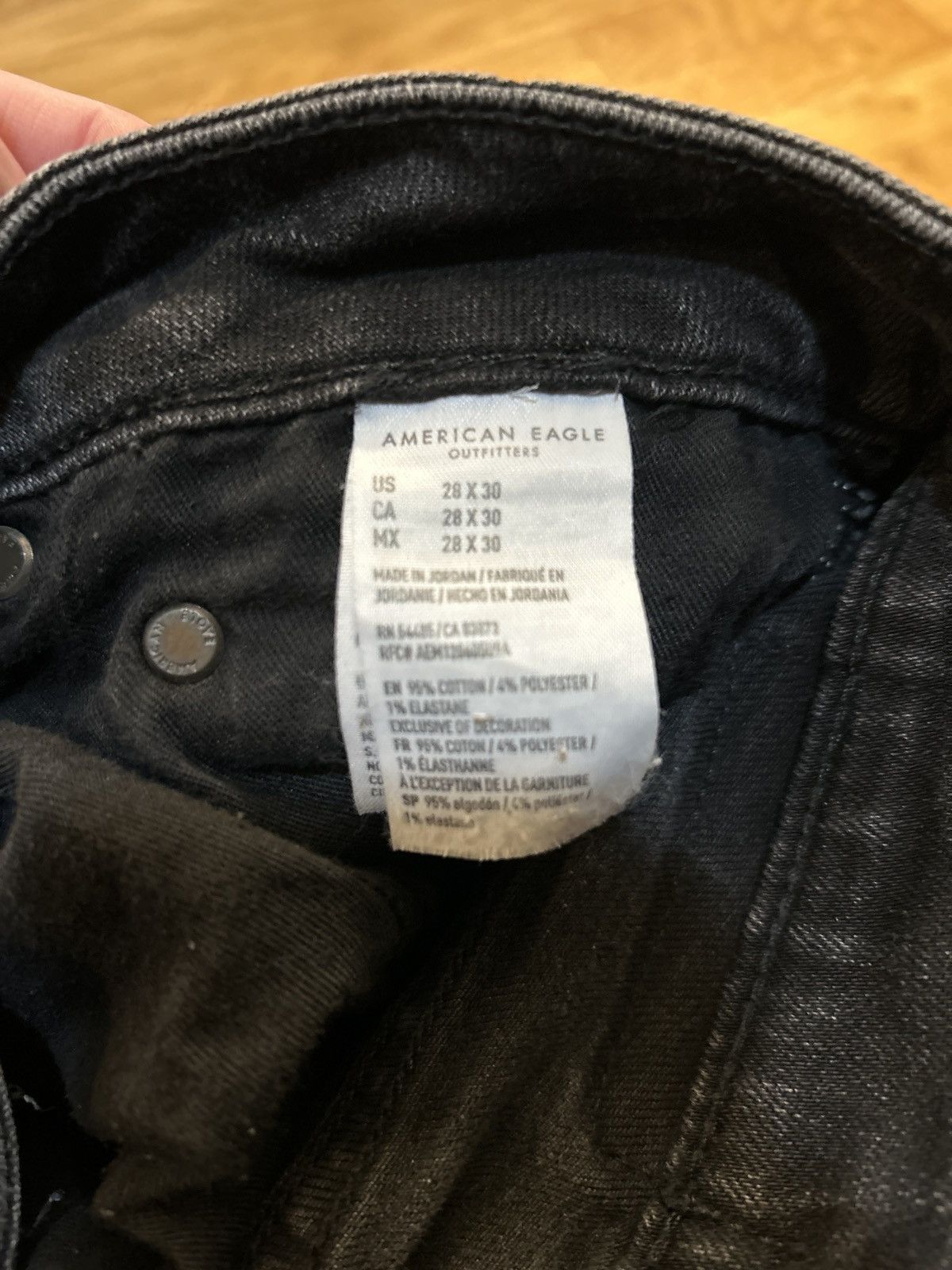 American Eagle Outfitters × Vintage American Eagle Airflex+ Black distressed jeans Size US 28 / EU 44 - 4 Thumbnail