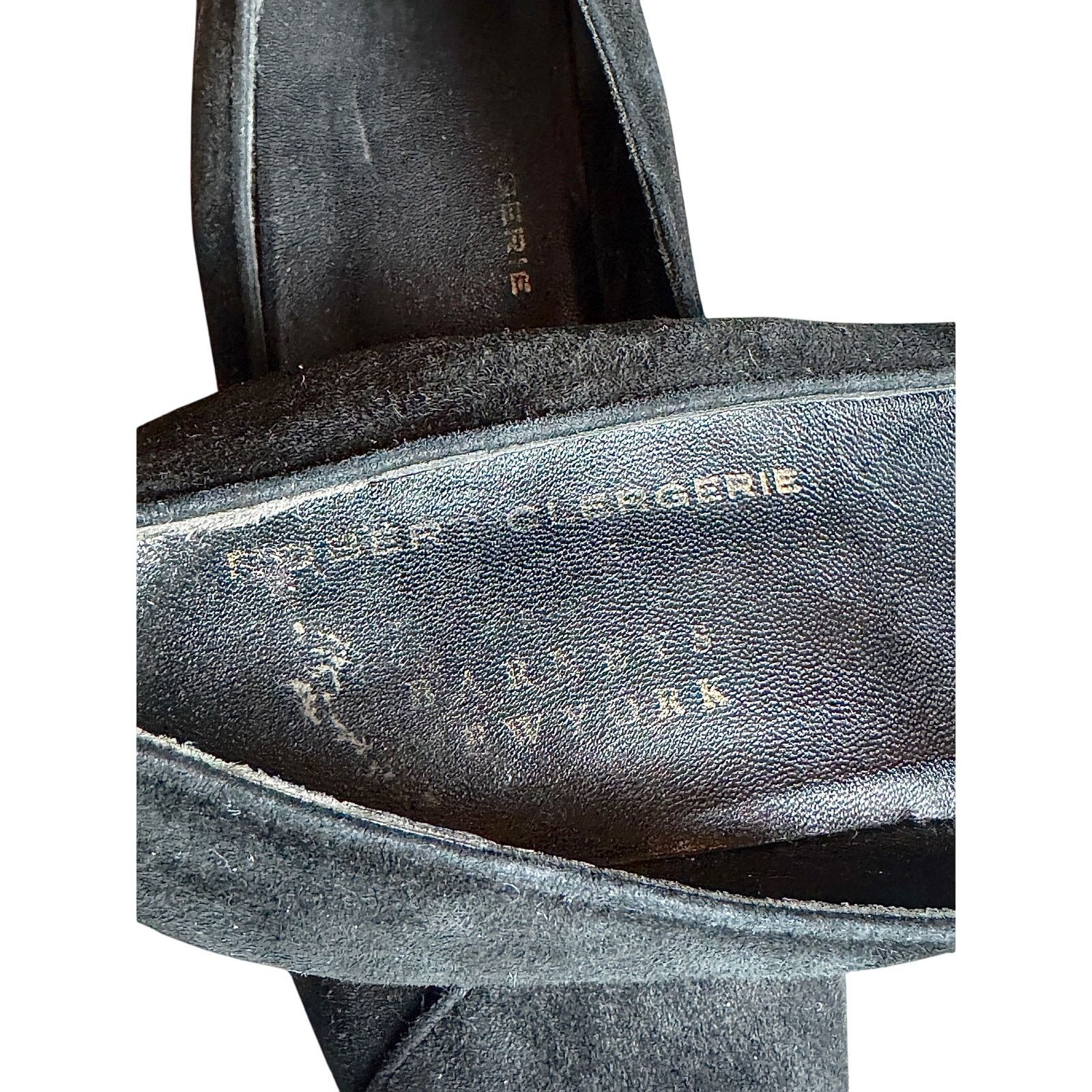 Robert Clergerie ROBERT CLERGERIE BLACK SUEDE POINTED TOE TRIANGLE HEEL PUMPS Size US 8.5 / IT 38.5 - 4 Thumbnail