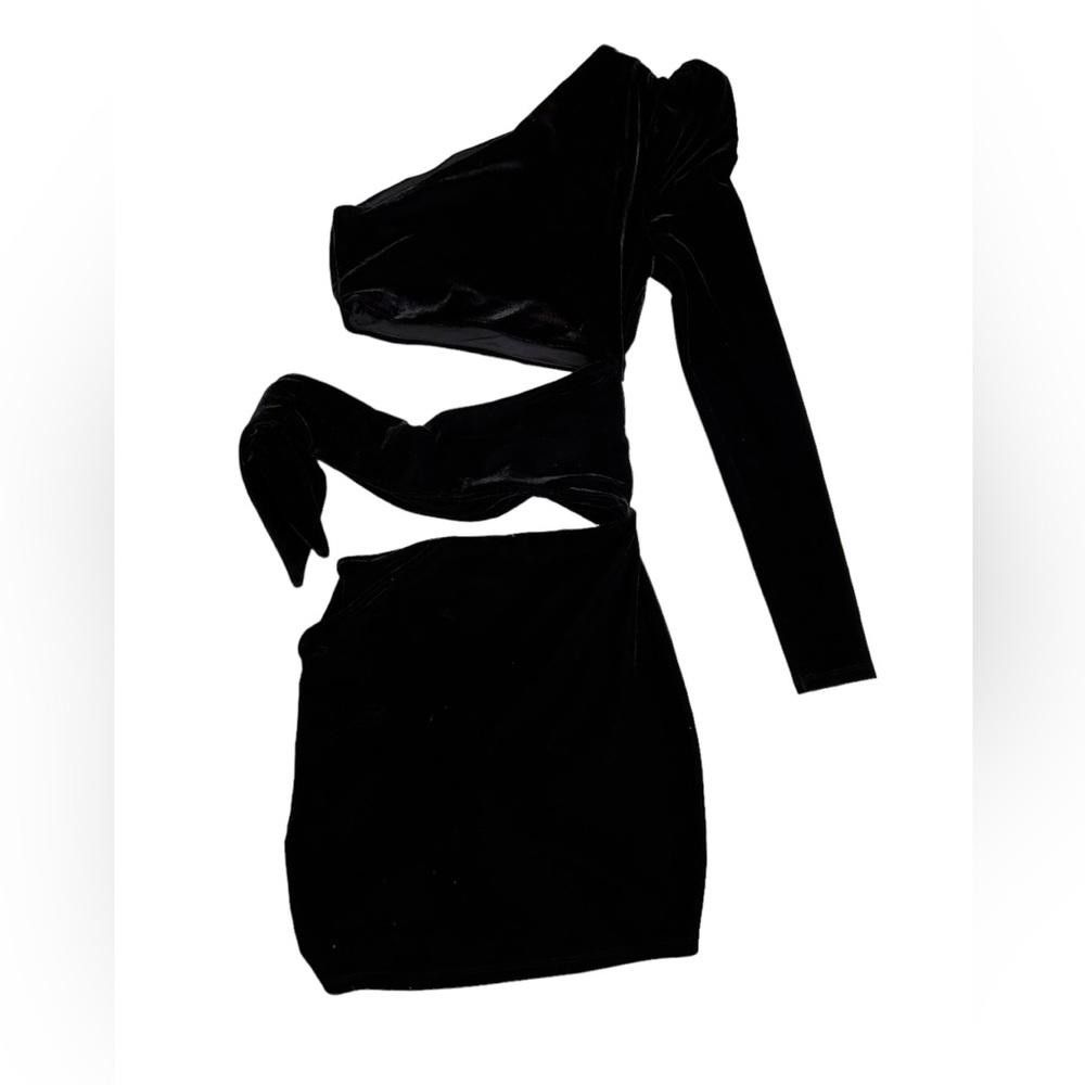 Designer Lovers + Friends l Tessa Velvet Mini Dress in Black XS Size XS / US 0-2 / IT 36-38 - 3 Thumbnail