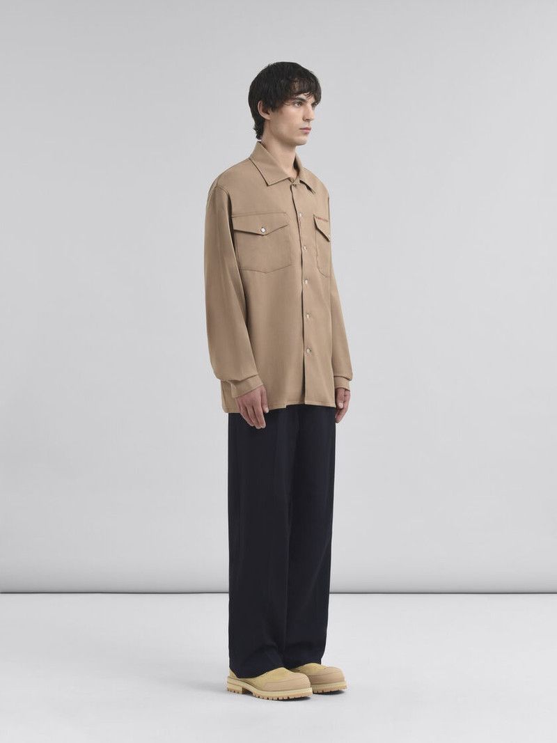 Marni o1w1db11125 Tropical Wool Shirt in Brown Size US L / EU 52-54 / 3 - 5 Thumbnail