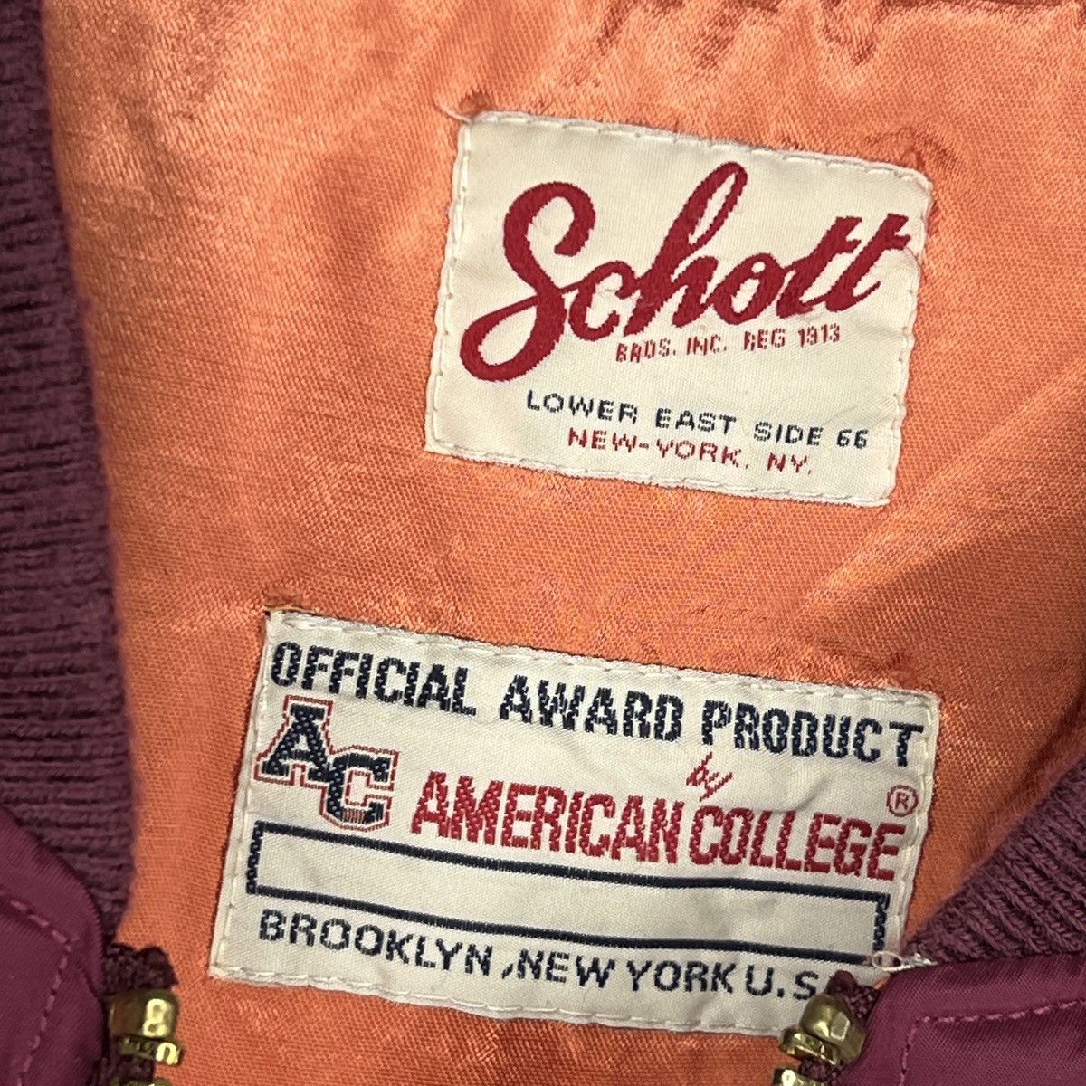 Schott Vintage Schott NYC American College Bomber flyer jacket MA-1 Size US XL / EU 56 / 4 - 6 Thumbnail