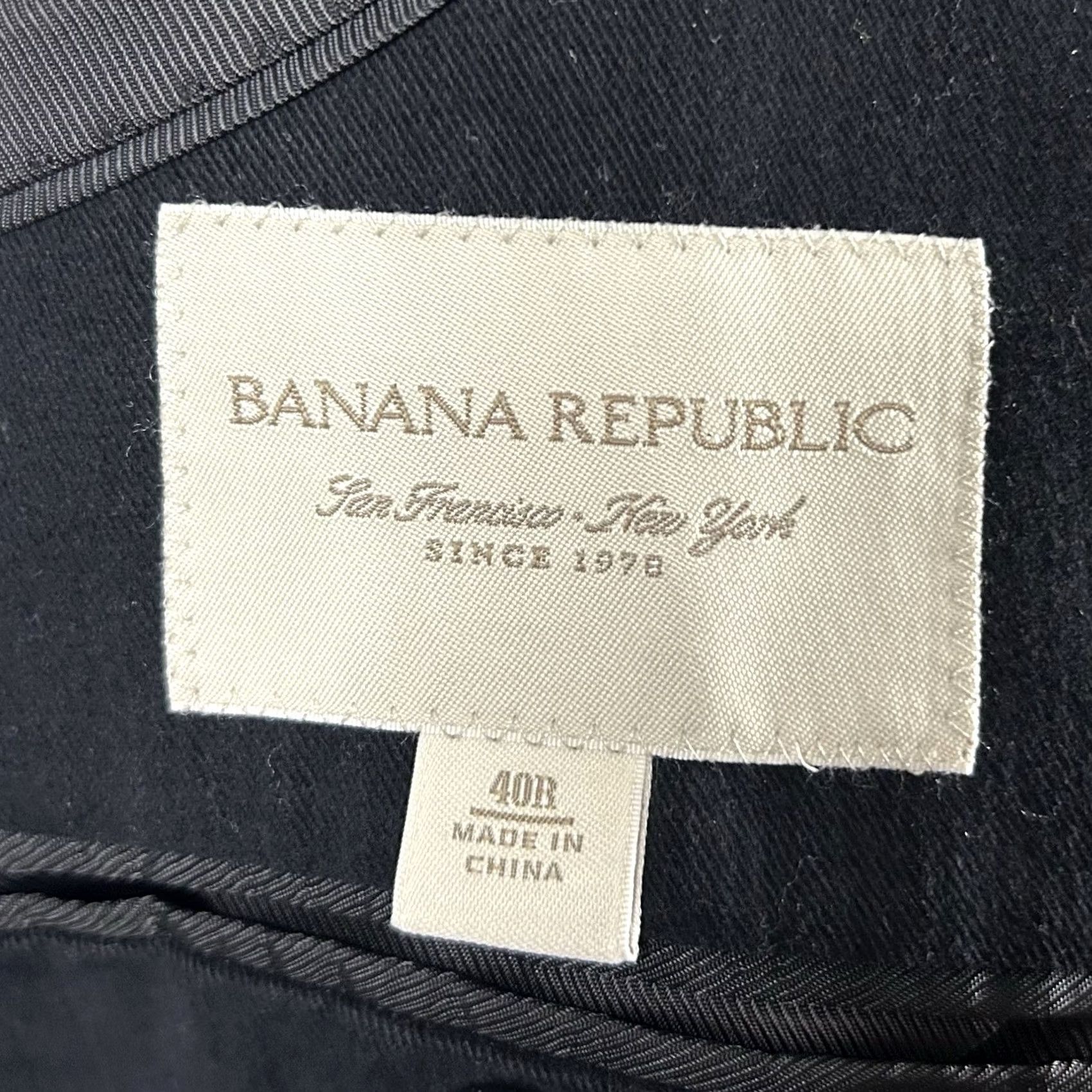 Banana Republic Banana Republic Sport Coat 40R Black Cotton 3-Button Notch Lapel Vented Regular Men’s Jacket Size US XS / EU 42 / 0 - 3 Thumbnail
