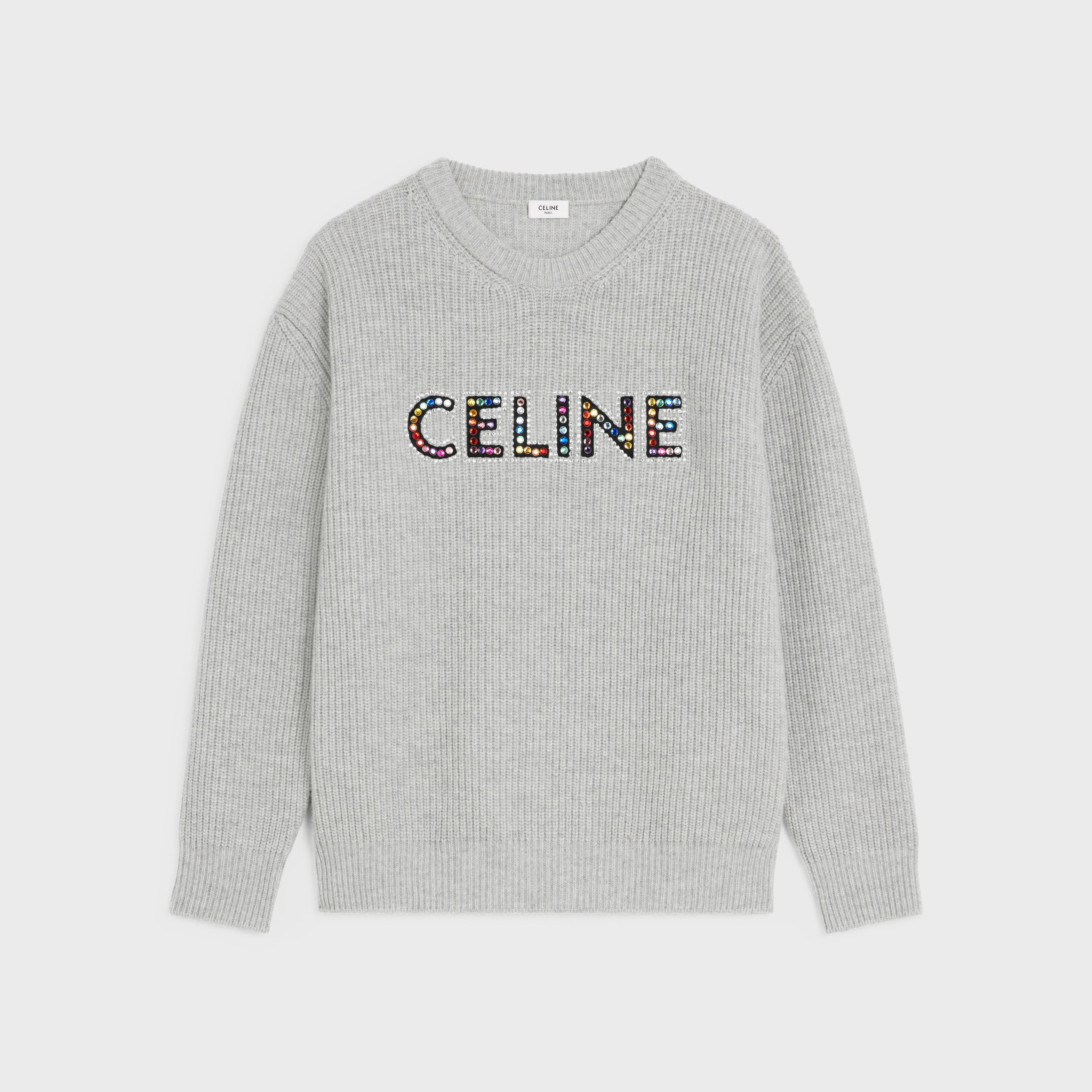 os11x0724 Oversized Embroidered Sweater in Grey