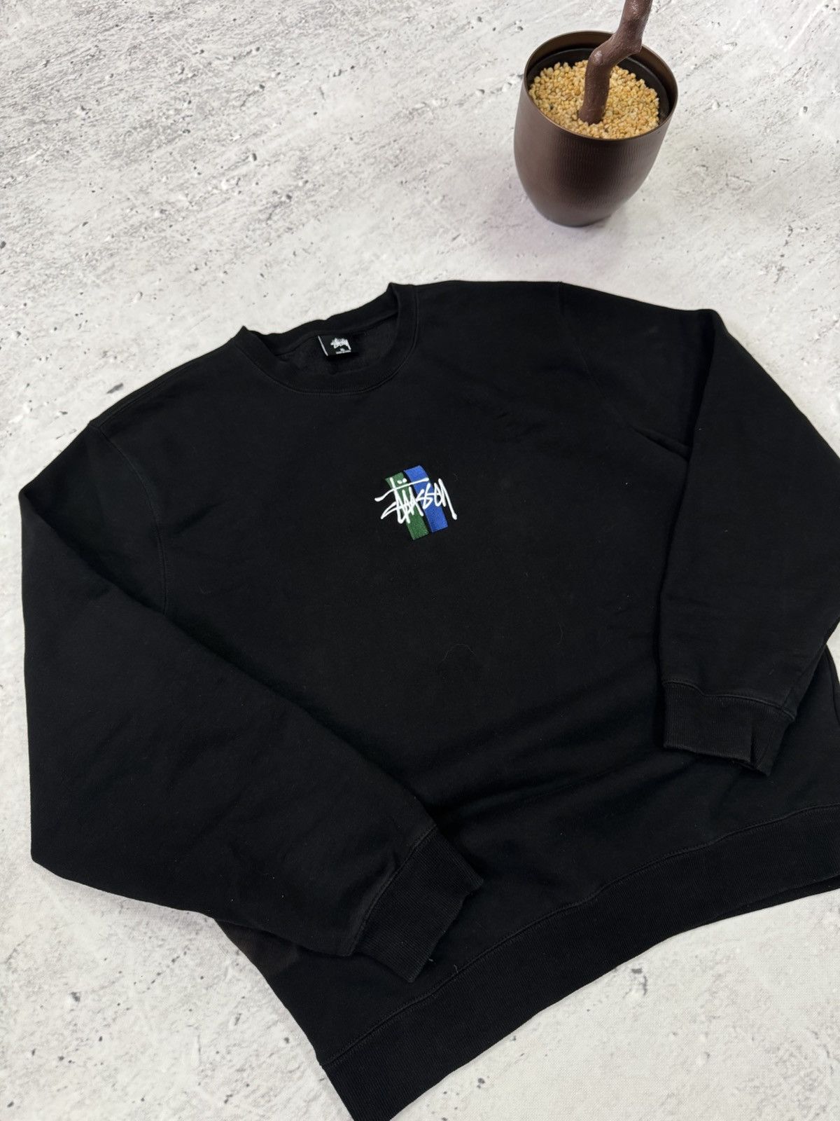 Stussy × Vintage STUSSY CENTER HAFT LOGO OVERSIZE BAGGY FIT SWEATSHIRT Size US XL / EU 56 / 4 - 7 Thumbnail