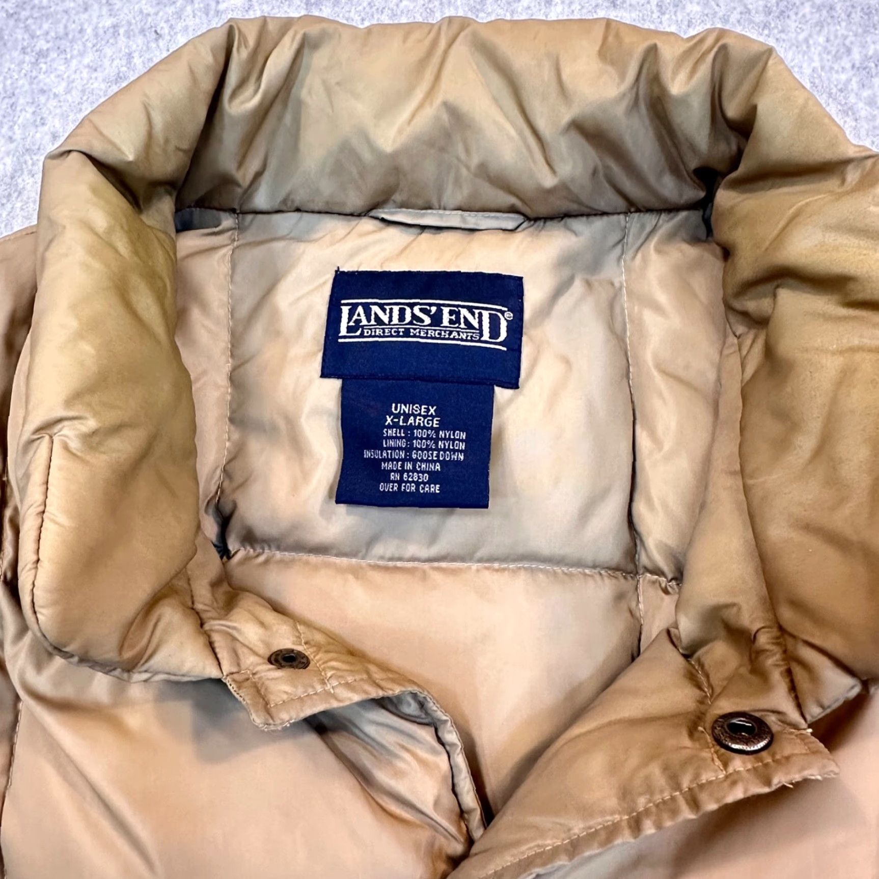 Lands' End Lands' End Goose Down Quilted Puffer Vest Adult XL Brown Nylon Snap Thermal Size US XL / EU 56 / 4 - 4 Thumbnail