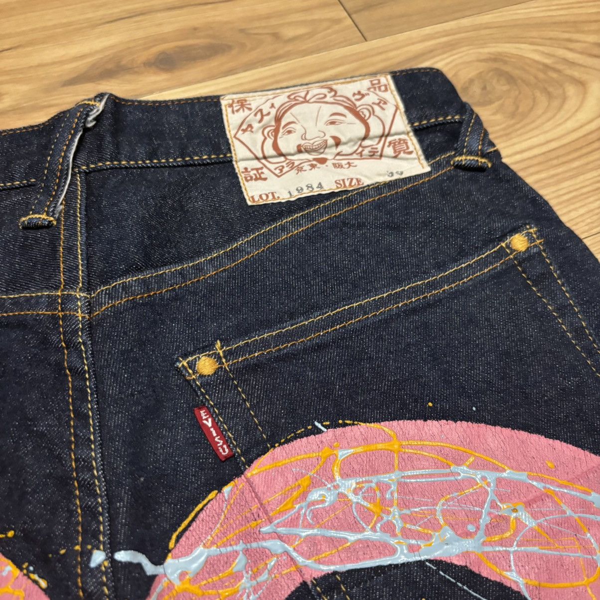 Evisu Evisu Paint Splatter Large Pink Daicock Jeans Size US 30 / EU 46 - 4 Thumbnail