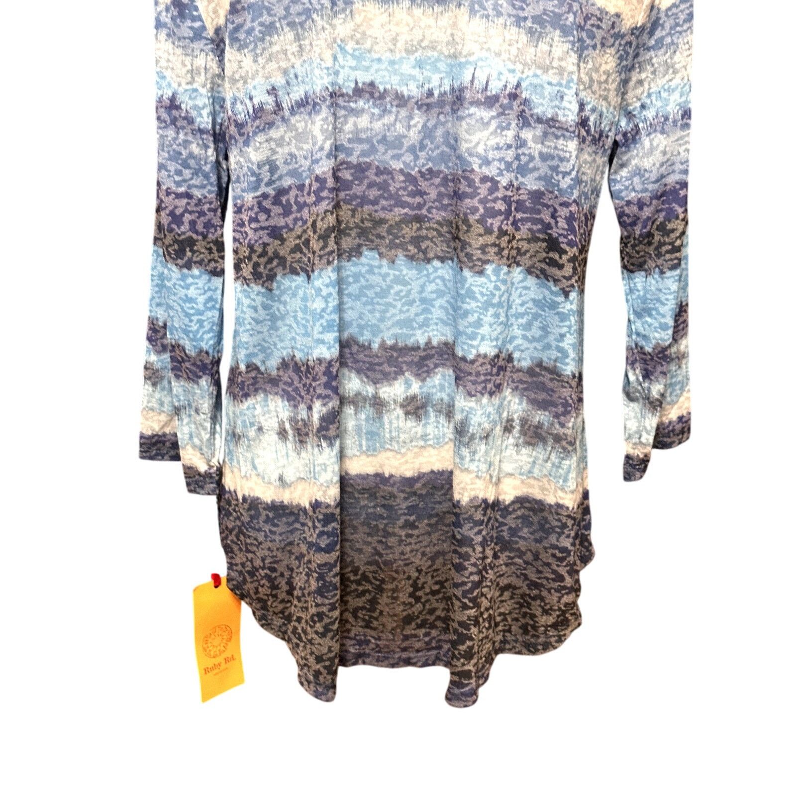 Other Ruby Rd. Blouse Embellished Watercolor Striped Blue W M NWT Size M / US 6-8 / IT 42-44 - 8 Thumbnail