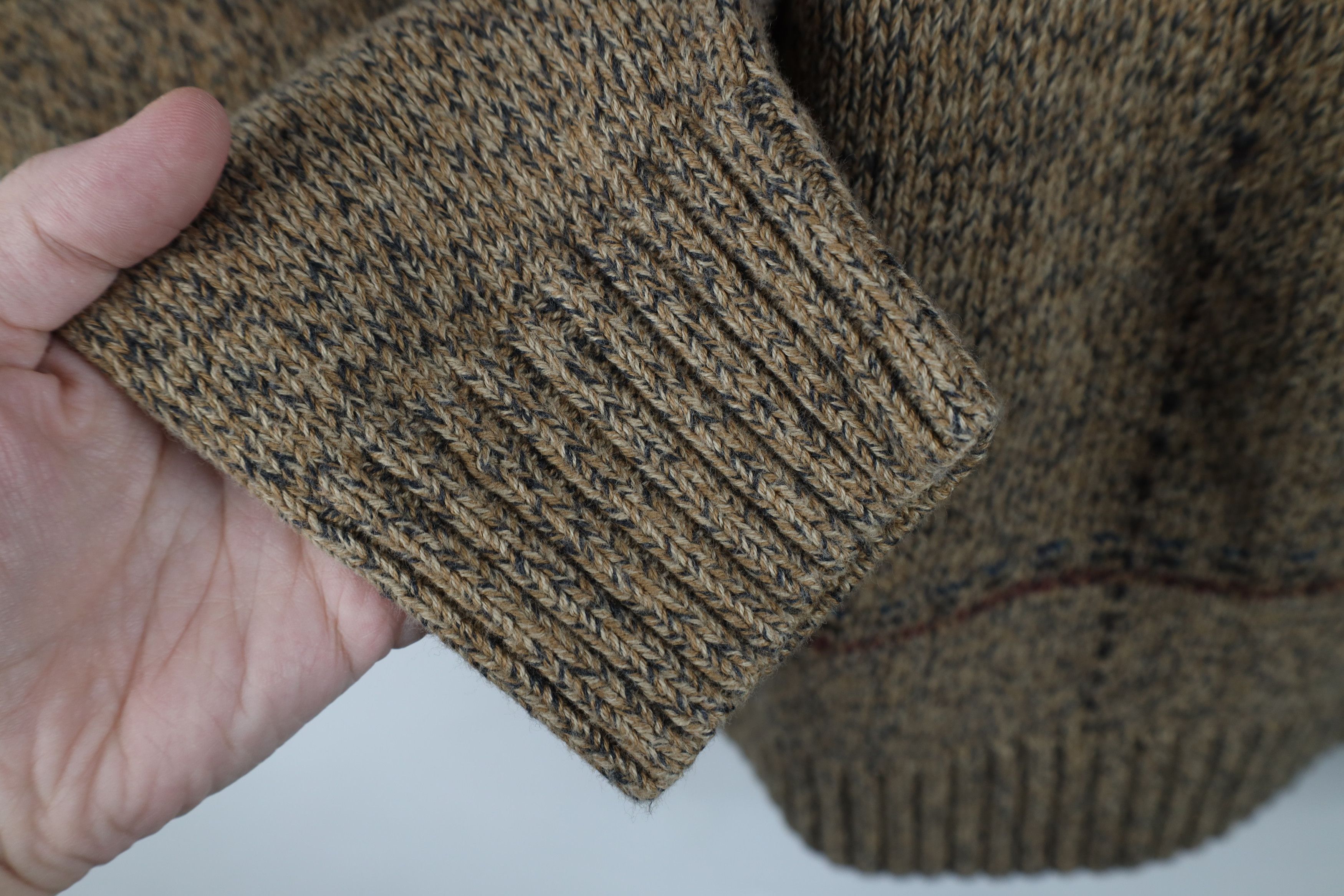 Vintage Vintage 90s Streetwear Checkered Plaid Knit Sweater Brown Size US XL / EU 56 / 4 - 5 Thumbnail