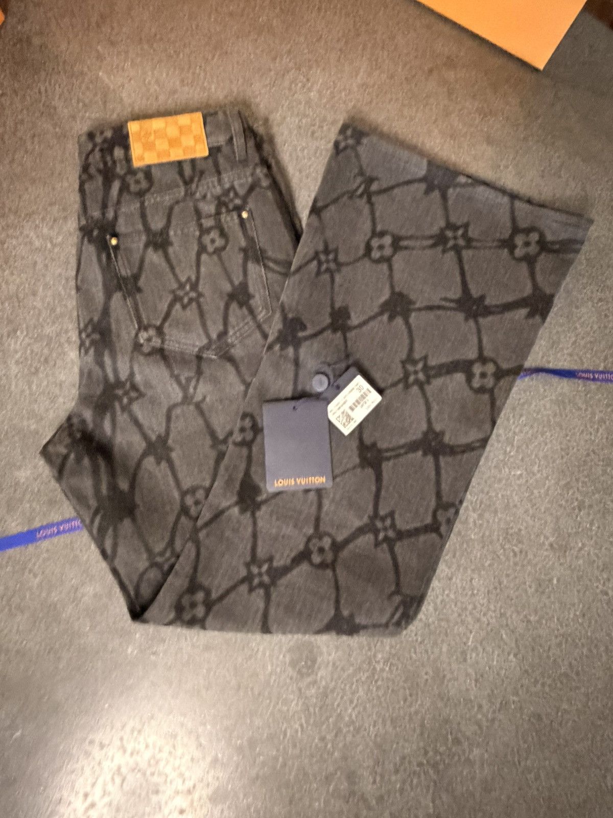 Louis Vuitton LV Monogram Fishnet Flared Denim Pants Size US 30 / EU 46 - 7 Thumbnail