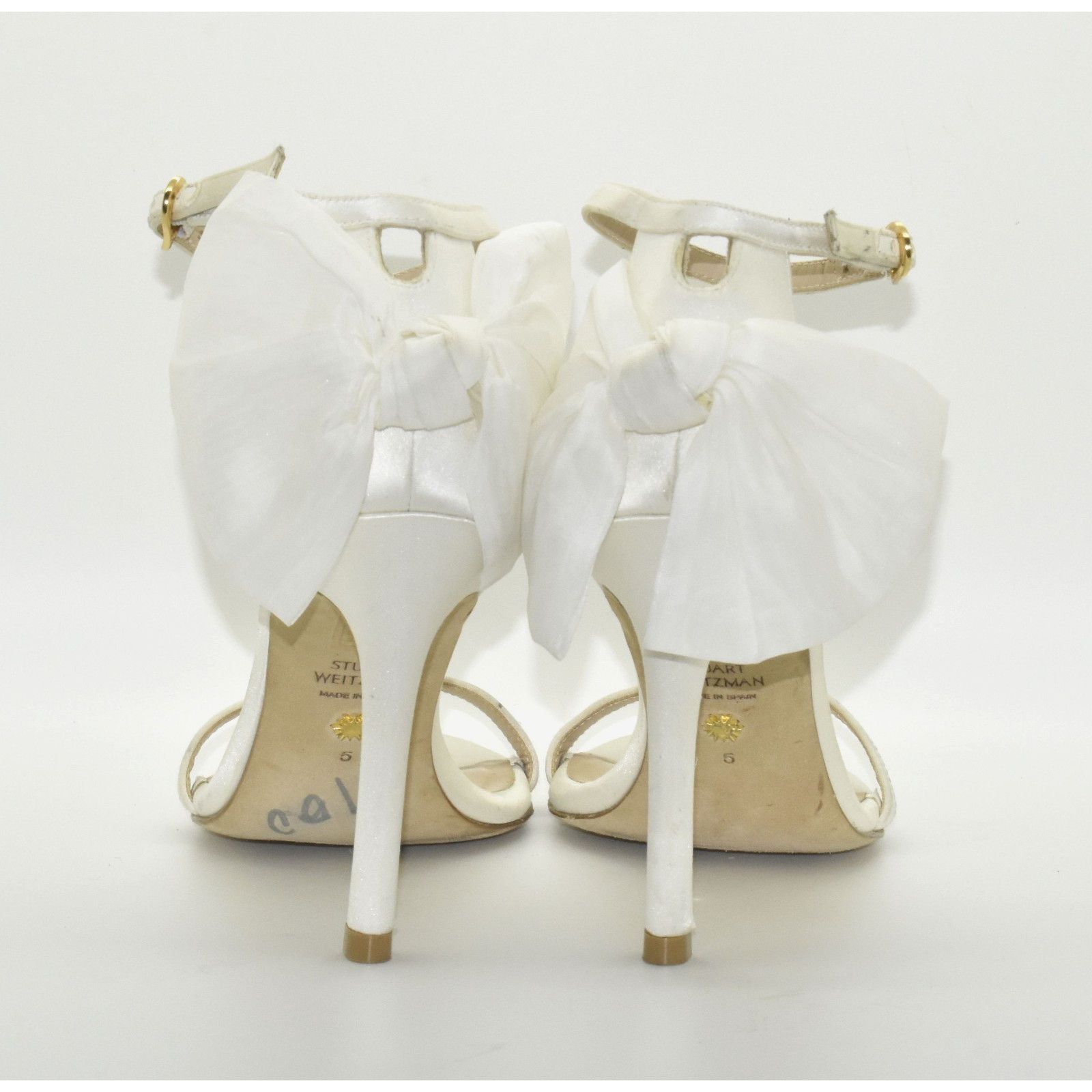 Stuart Weitzman STUART WEITZMAN Nudist Satin Ankle Strap Hi Heel Sandals 5 Size US 5 / IT 35 - 5 Thumbnail