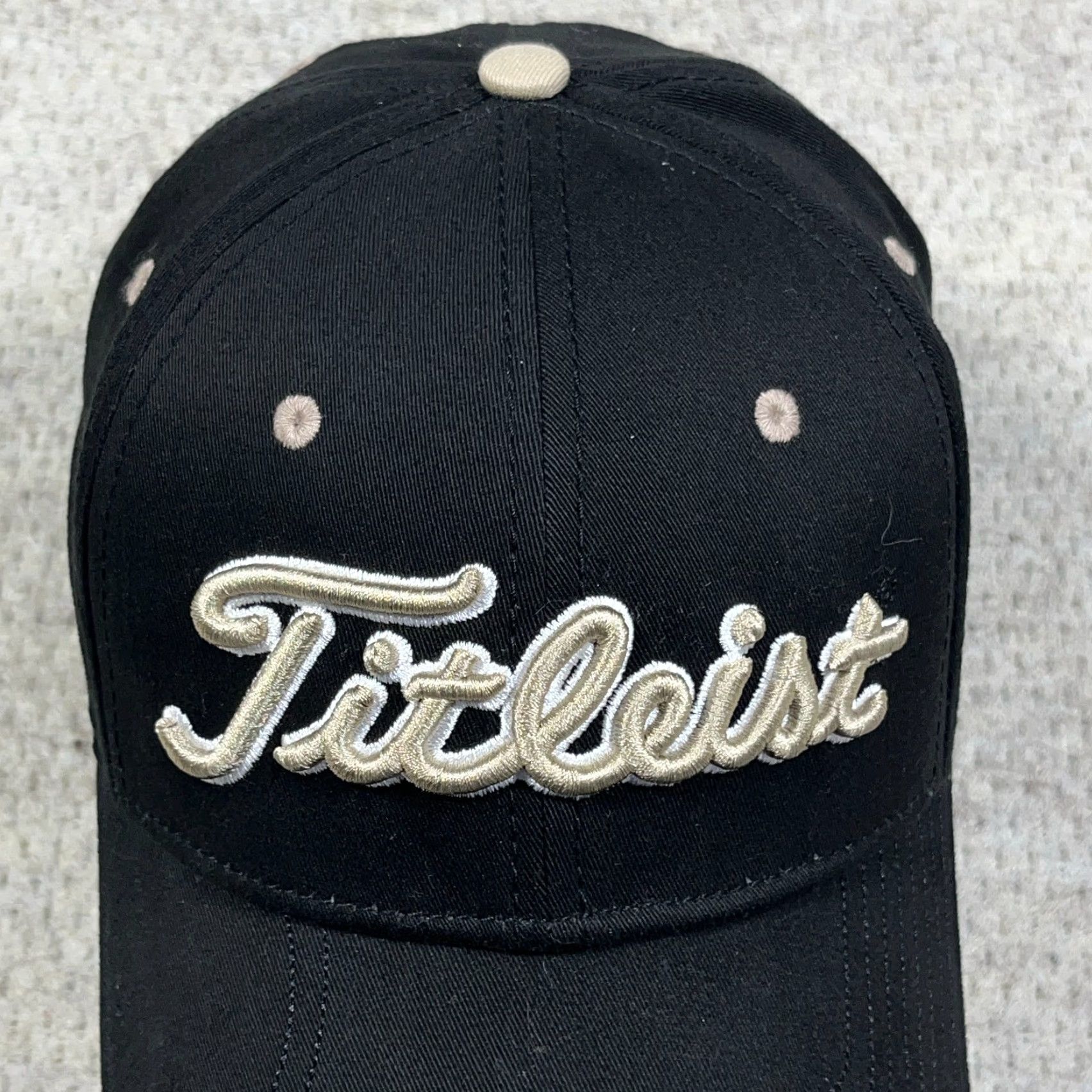 Titleist Titleist Golf Hat Cap Black Gold Adjustable New Era Twill Cap Mens Summer Sport Hat Vintage? Size ONE SIZE - 4 Thumbnail