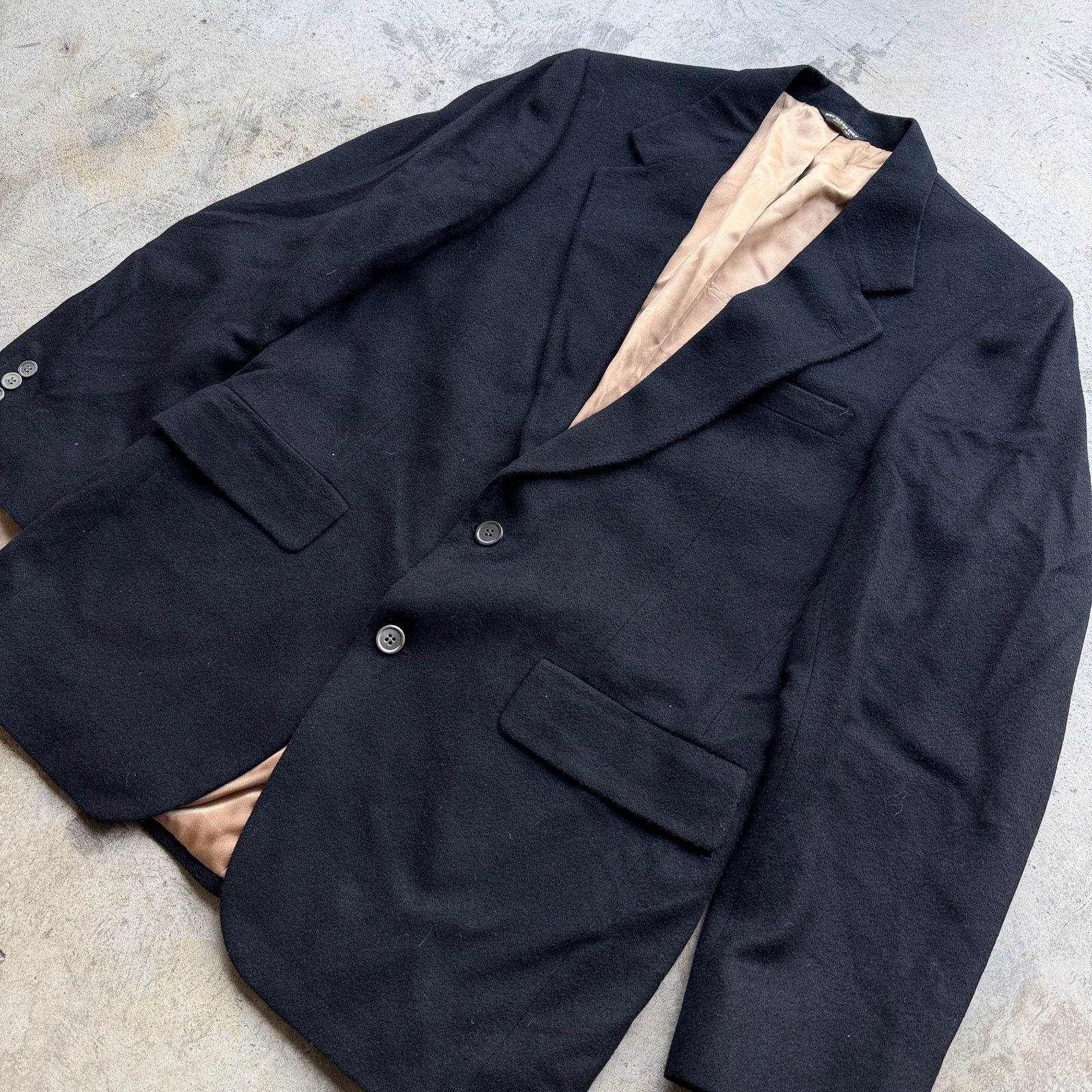 Other Vintage Kenneth Downs 100% Camel Hair Black Blazer 80s USA Size 40R - 3 Thumbnail