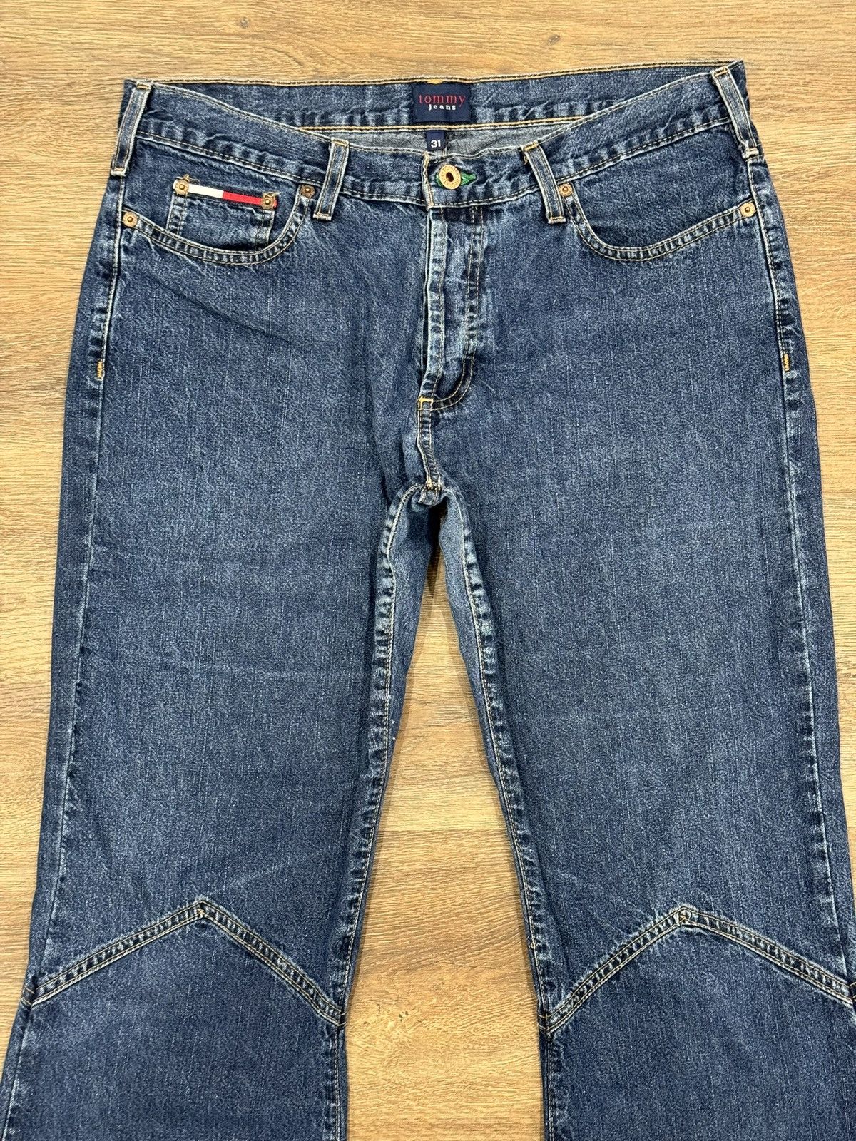 Tommy Hilfiger × Tommy Jeans × Vintage 90’s Tommy Hilfiger Bell Bottom Flare Jeans Size US 31 - 4 Thumbnail