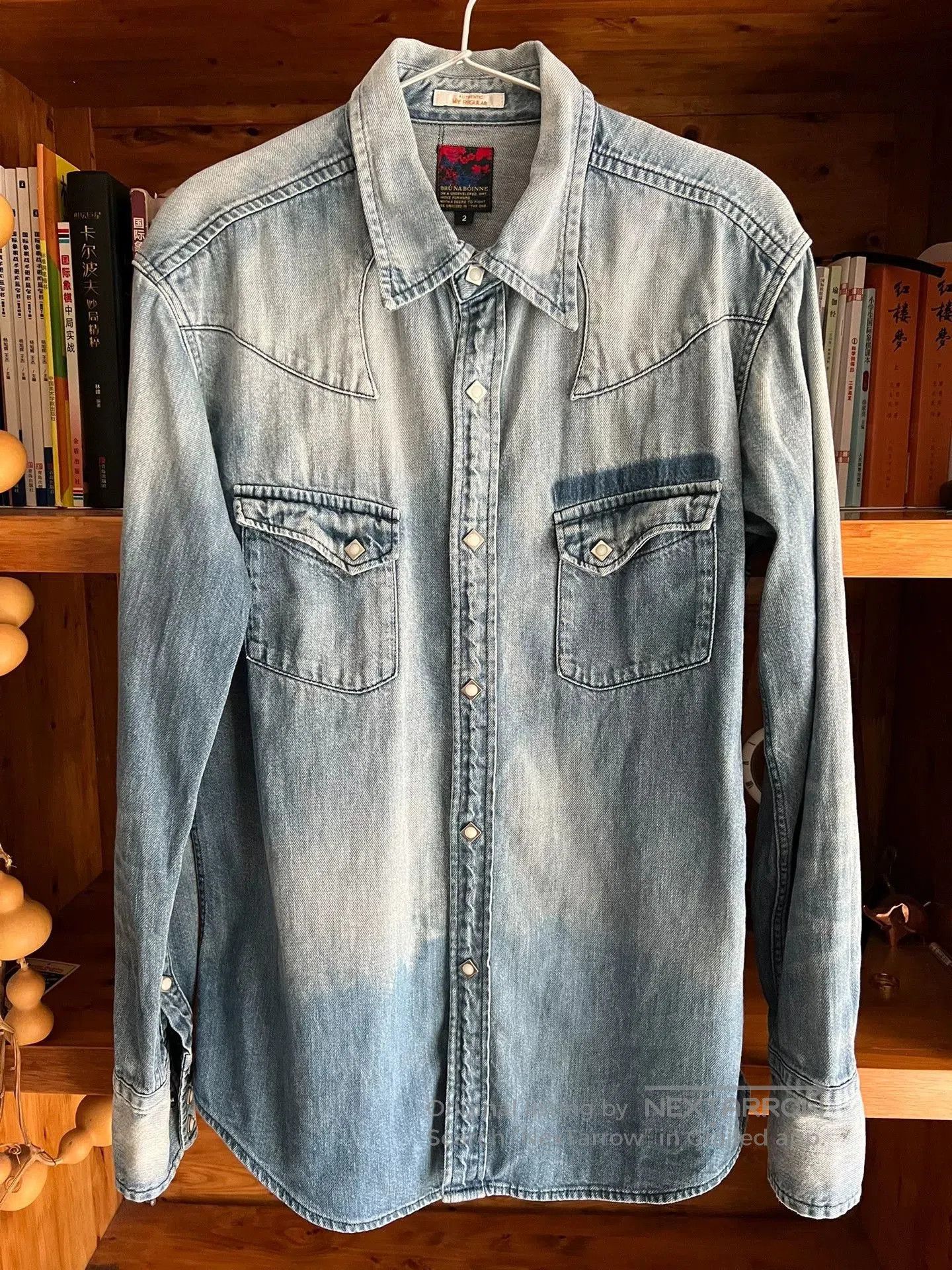 BRU NA BOINNE BRU NA BOINNE Washed Vintage Western Denim Shirt. Size US L / EU 52-54 / 3 - 1 Thumbnail