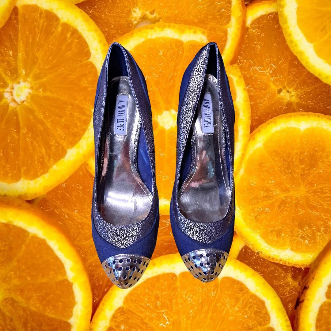Jennifer Lopez Jennifer Lopez Blue and Gold High Heel Size 8.5 Size US 8.5 / IT 38.5 - 1 Thumbnail