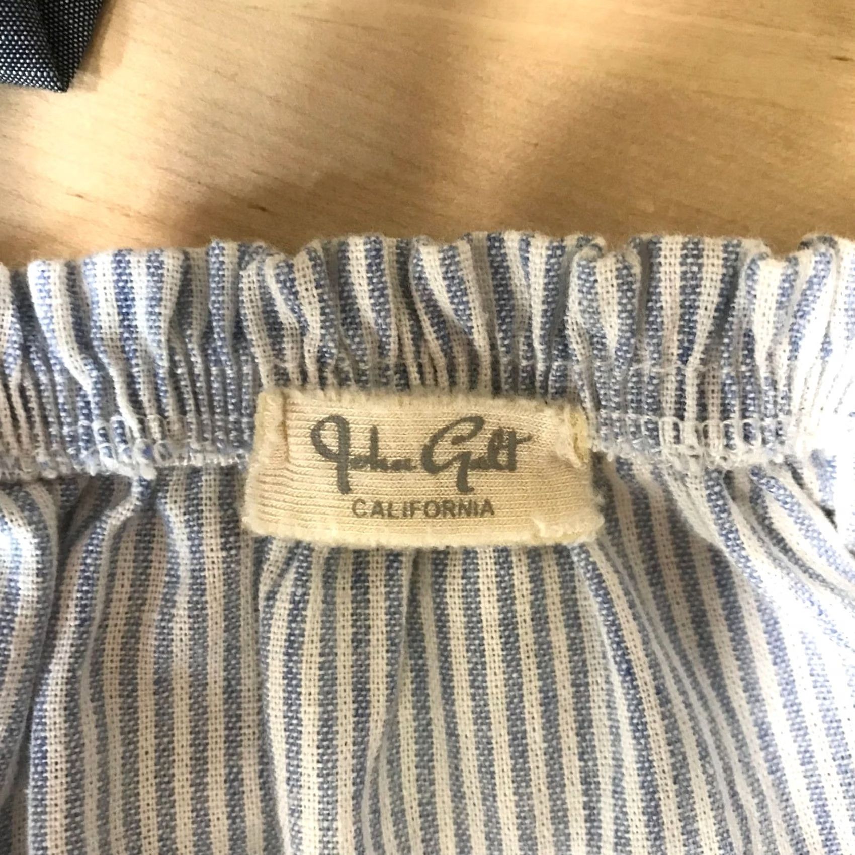 Vintage JOHN GALT Womens M/L Blue/White Stripe Long Sleeve Elastic Crop Top Size M / US 6-8 / IT 42-44 - 7 Thumbnail