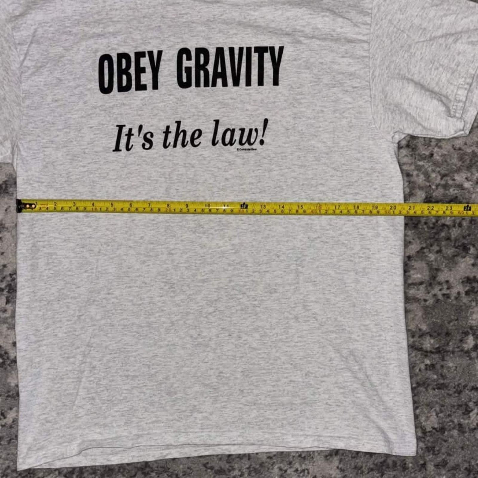 Vintage Y2K Obey Gravity, It's The Law! Funny Shirt Size US L / EU 52-54 / 3 - 4 Thumbnail
