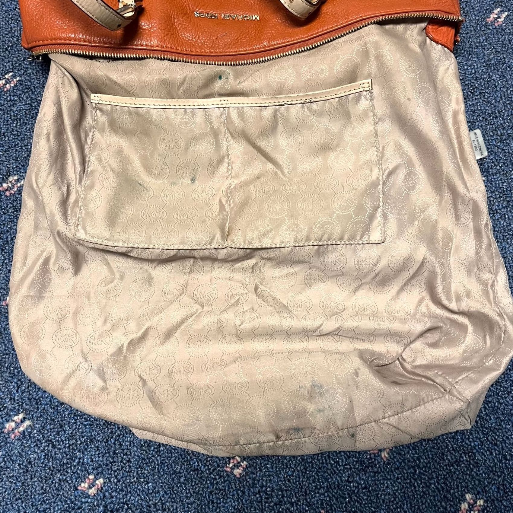 Michael Kors Michael Kors Jet Set Leather Tote Medium Orange Travel Bag Zipper Closure Tote Womens Size ONE SIZE - 7 Thumbnail