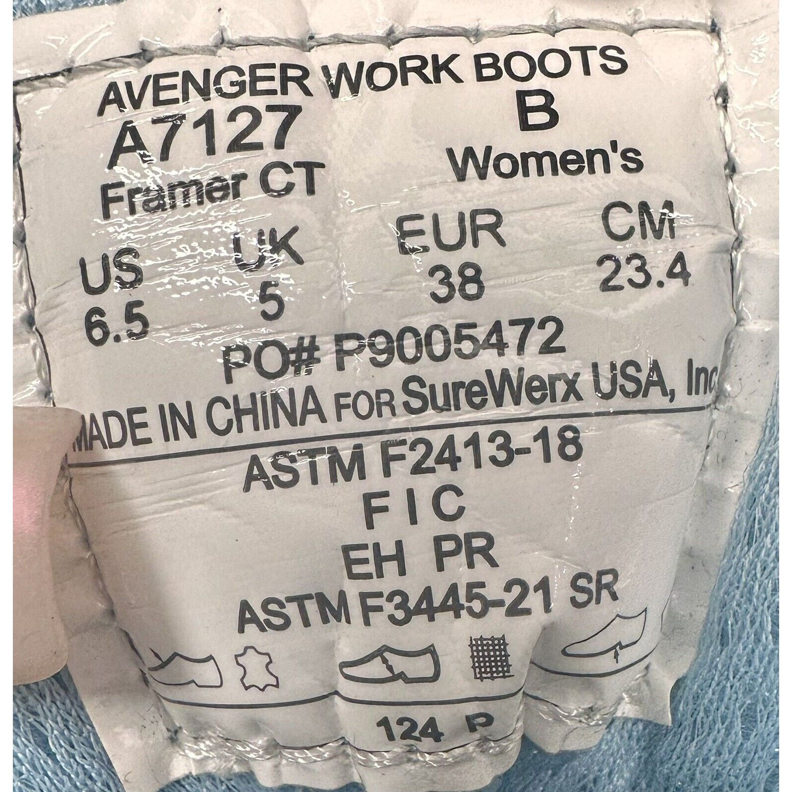 Other Avenger Framer Safety Toe WP SR A7127 Work Boot Women 6.5 B Size US 6.5 / IT 36.5 - 20 Thumbnail