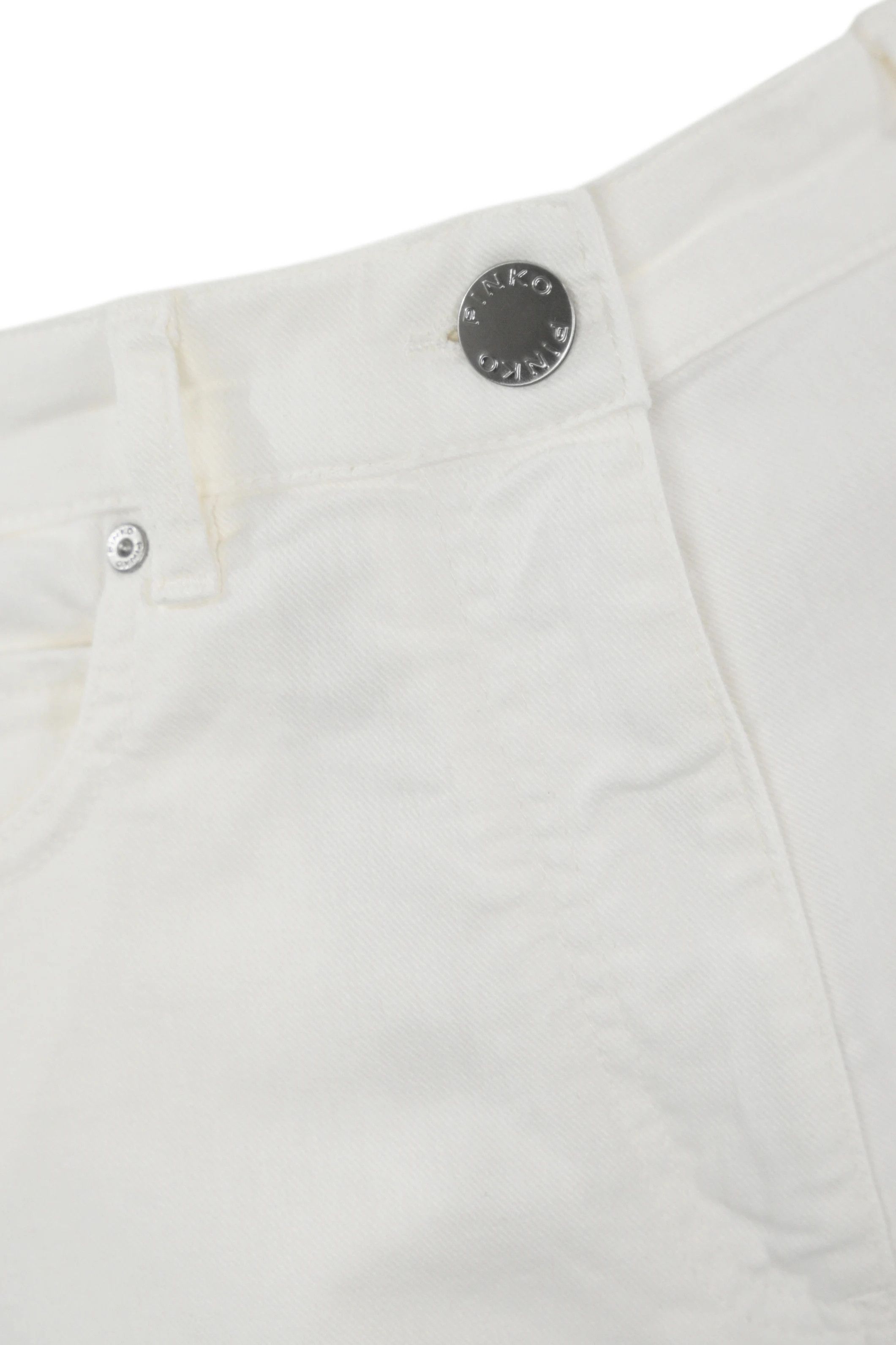Pinko o1s22i1n0824 Wide Leg Twill Trouser in White Size 27" / US 4 / IT 40 - 3 Thumbnail