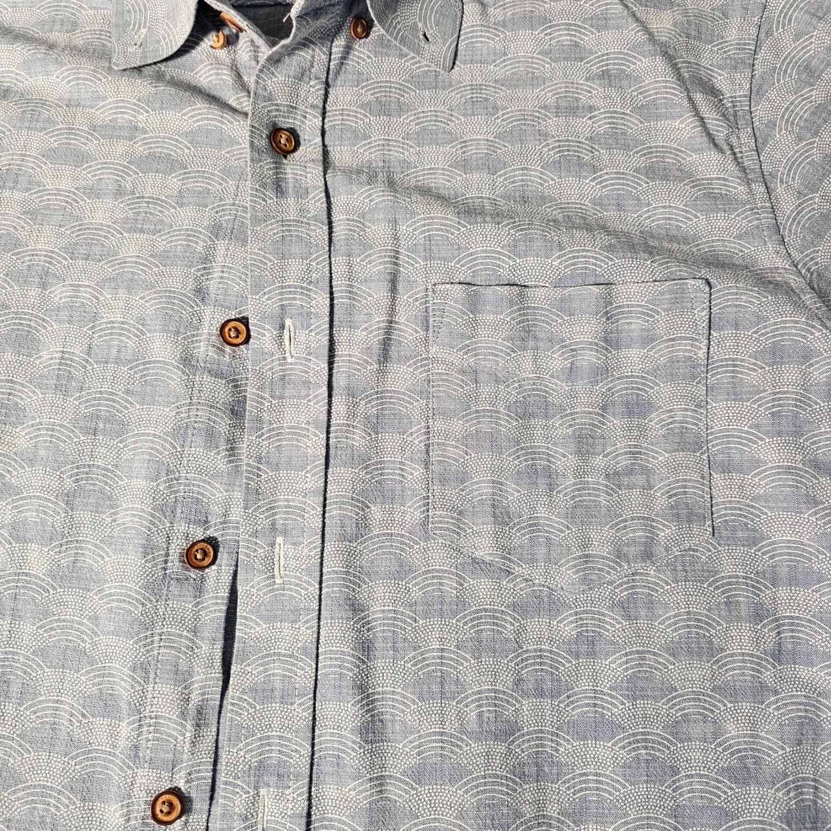 Ben Sherman Ben Sherman Men's Short Sleeve Button-Up Shirt L Blue Geometric Pattern Casual Summer Size US L / EU 52-54 / 3 - 4 Thumbnail