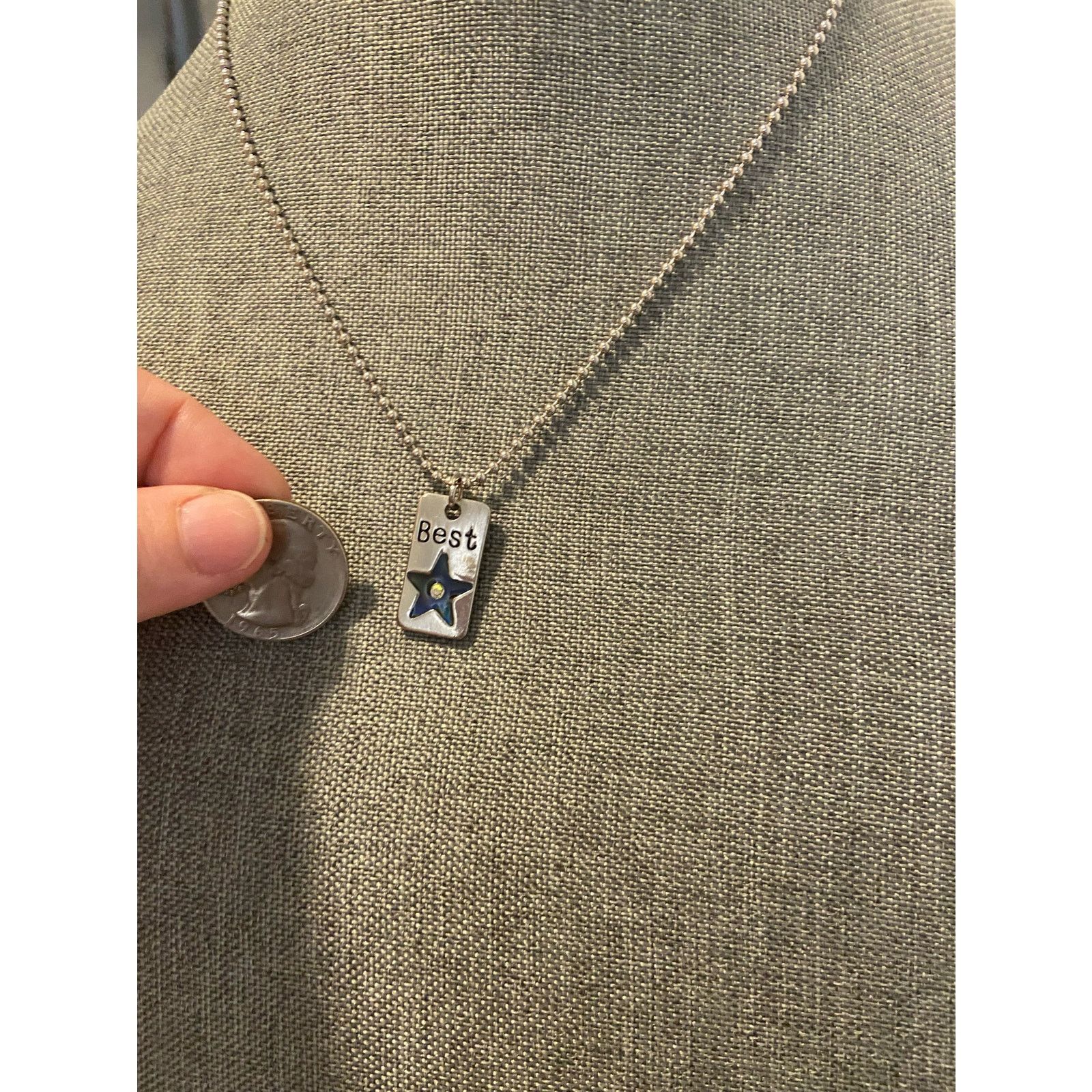 Other best pendant necklace silver tone ball chain Size ONE SIZE - 2 Thumbnail