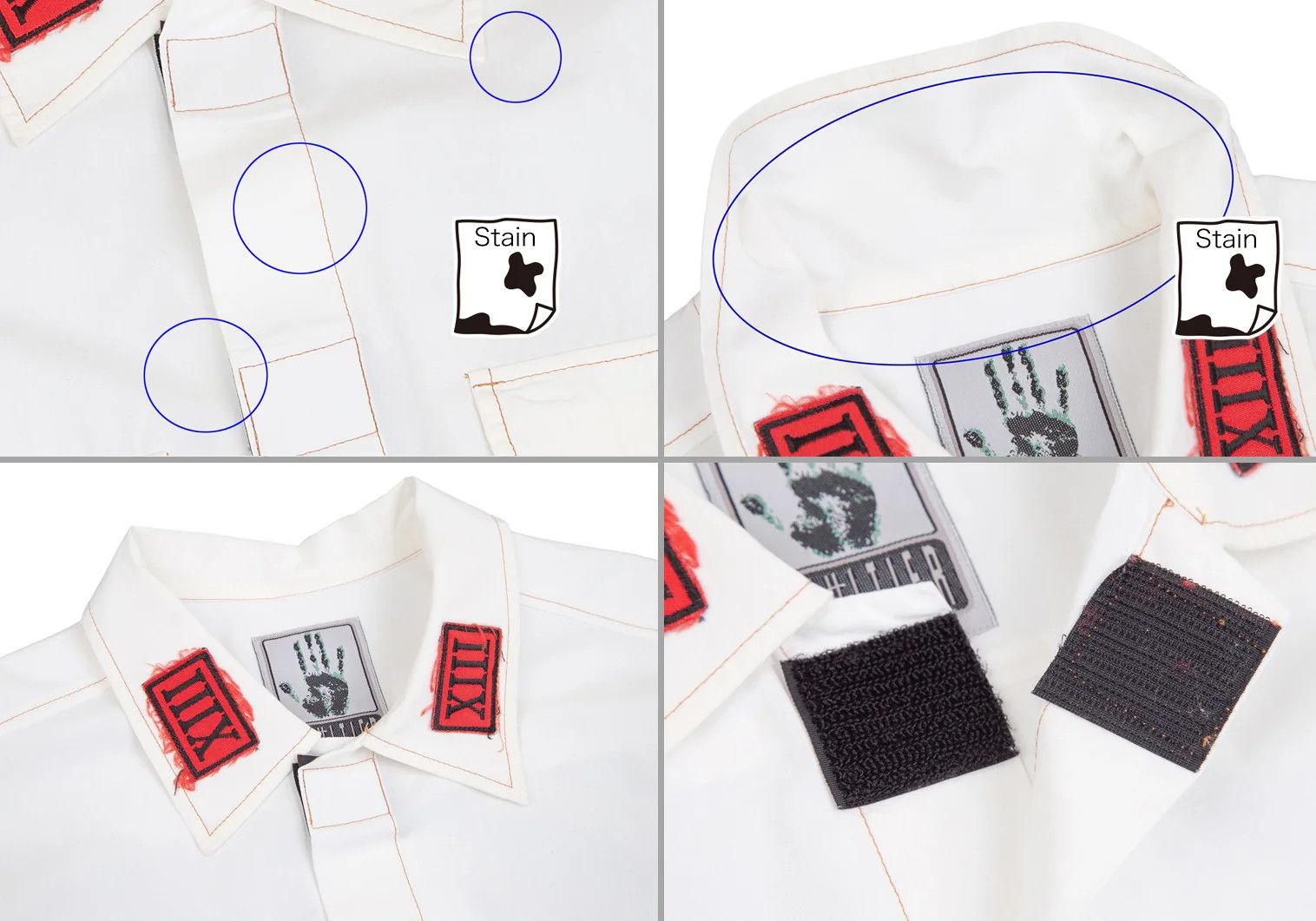 Jean Paul Gaultier Velcro Pocket Design Shirt in White Size 40 Size US XXS / EU 40 - 3 Thumbnail