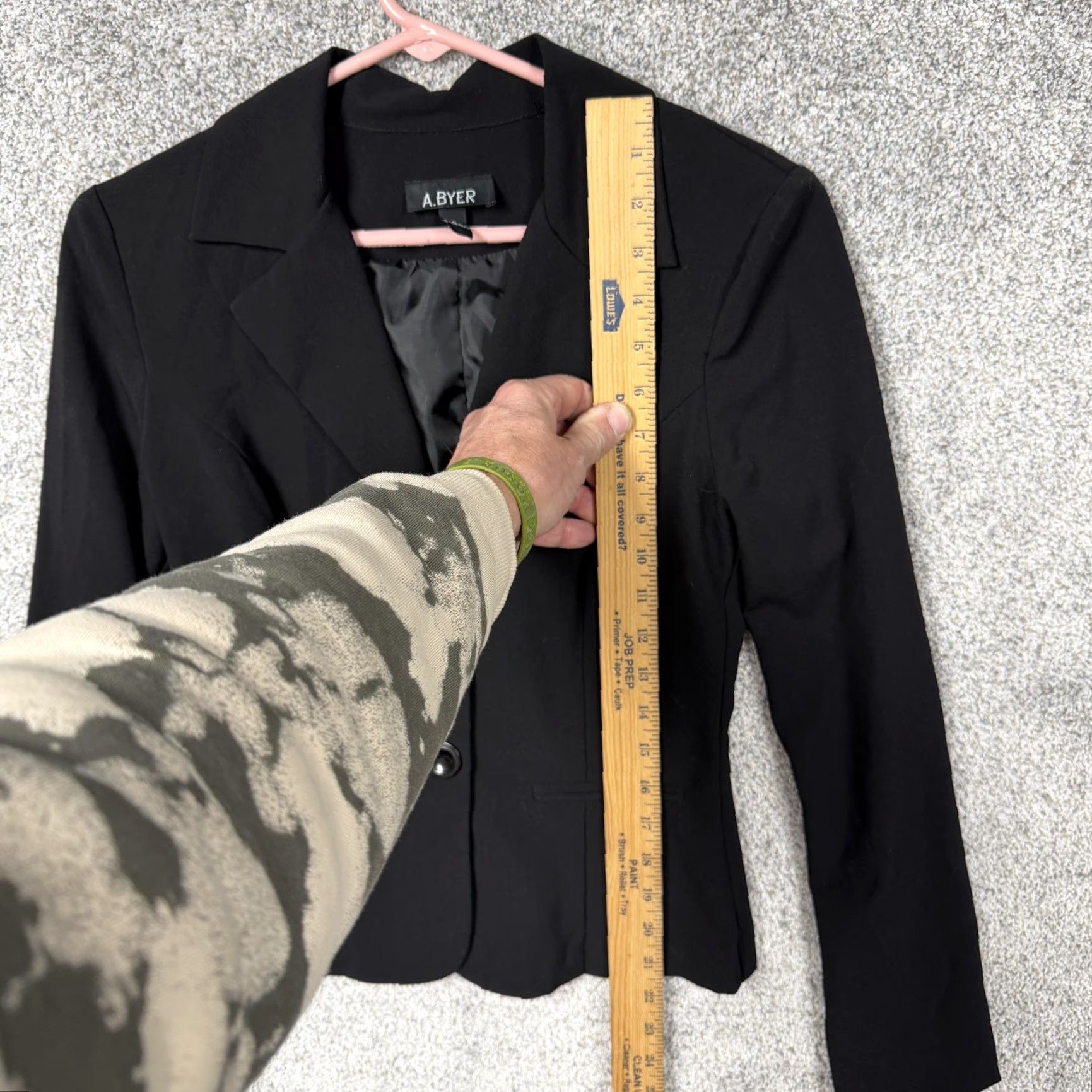 Vintage VINTAGE A. Byer Blazer S Juniors Black Two-Button Notch Lapel Short Length Regular Fit Polyester Rayon Spandex Size S / US 4 / IT 40 - 2 Thumbnail