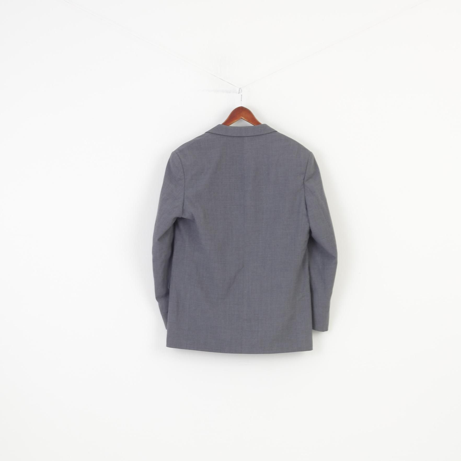 Vintage Coxmoore Men 42 Blazer Grey Wool Breasted 1655 Size 42R - 6 Thumbnail