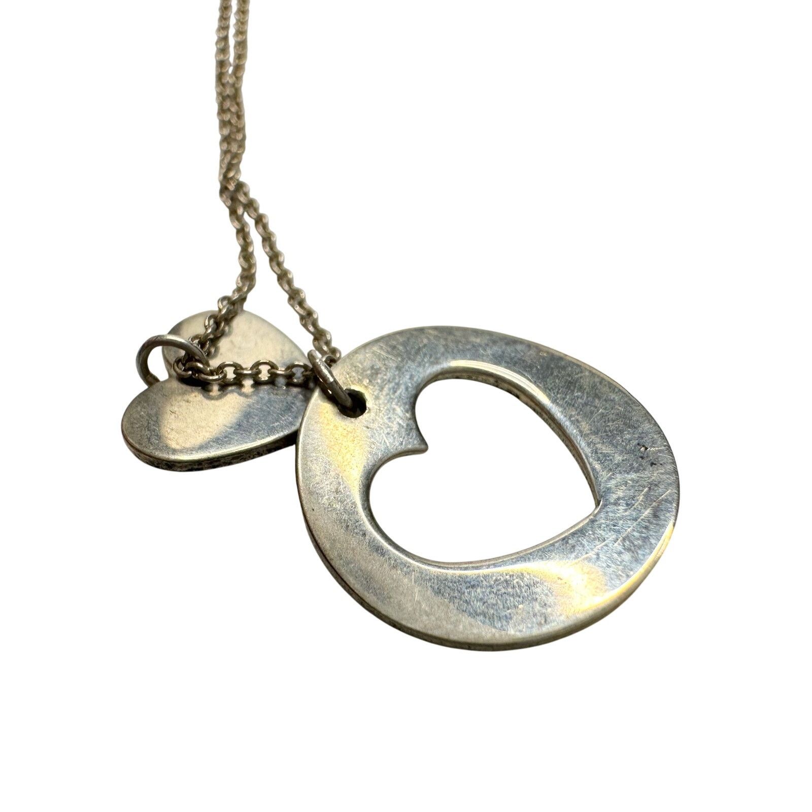 Tiffany & Co. Tiffany & Co. 2 Heart Necklace Stencil Heart w Cutout Heart Size ONE SIZE - 4 Thumbnail