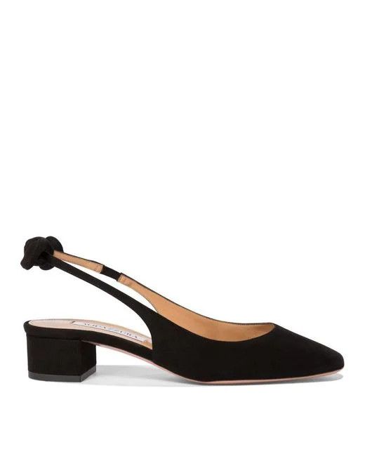 Aquazzura o1s22i1n1024 Bow Tie Slingback Pumps in Black Size US 8 / IT 38 - 1 Thumbnail