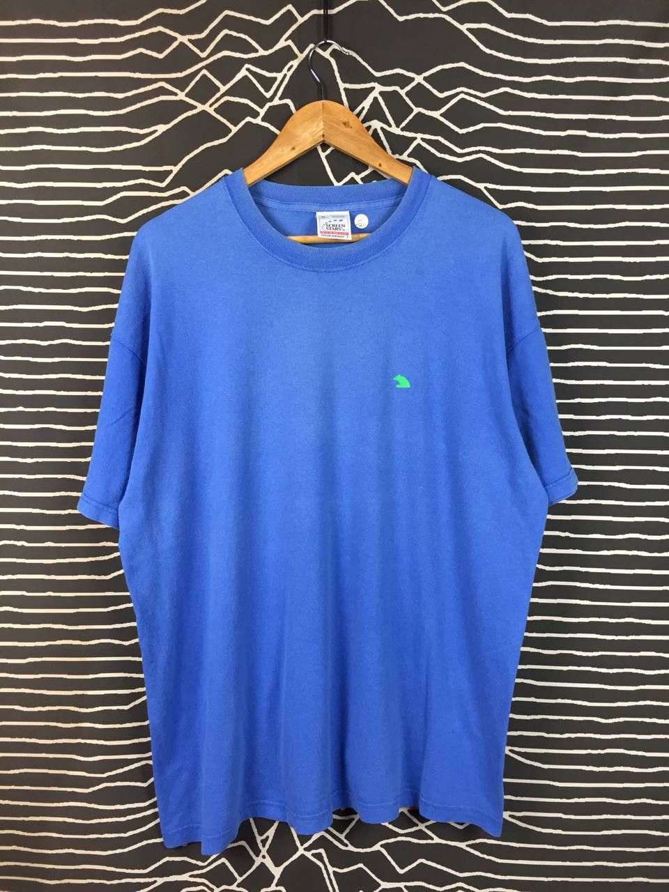 Vintage Vtg 90s Screen Stars Minimalist Green Bear Logo Tee Size US XL / EU 56 / 4 - 1 Thumbnail