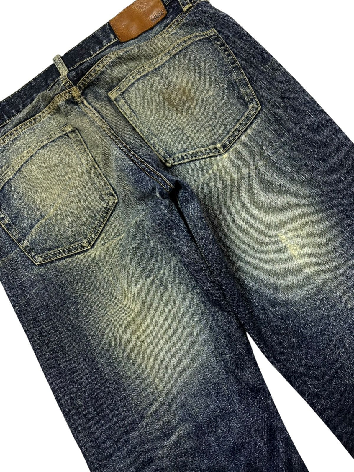 Japanese Brand Vtg Kaihara Denim Uniqlo Mud Washed Distressed Jeans Size US 33 - 5 Thumbnail