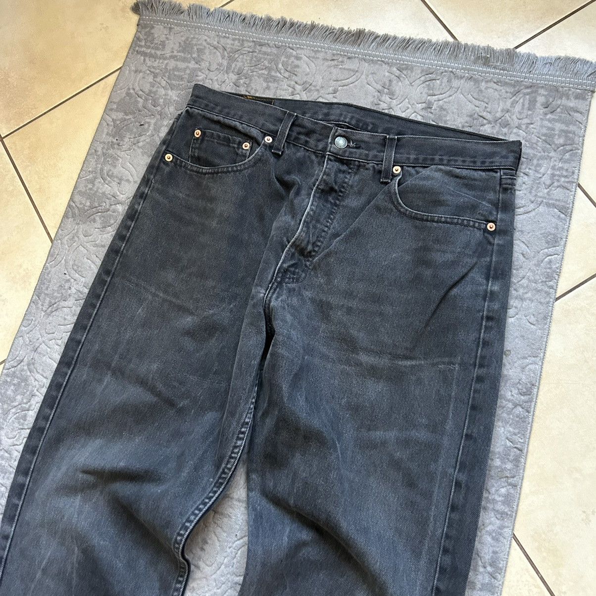 Levi's × Vintage 90s Levi's 615 denim jeans washed black flared Size US 34 / EU 50 - 8 Thumbnail