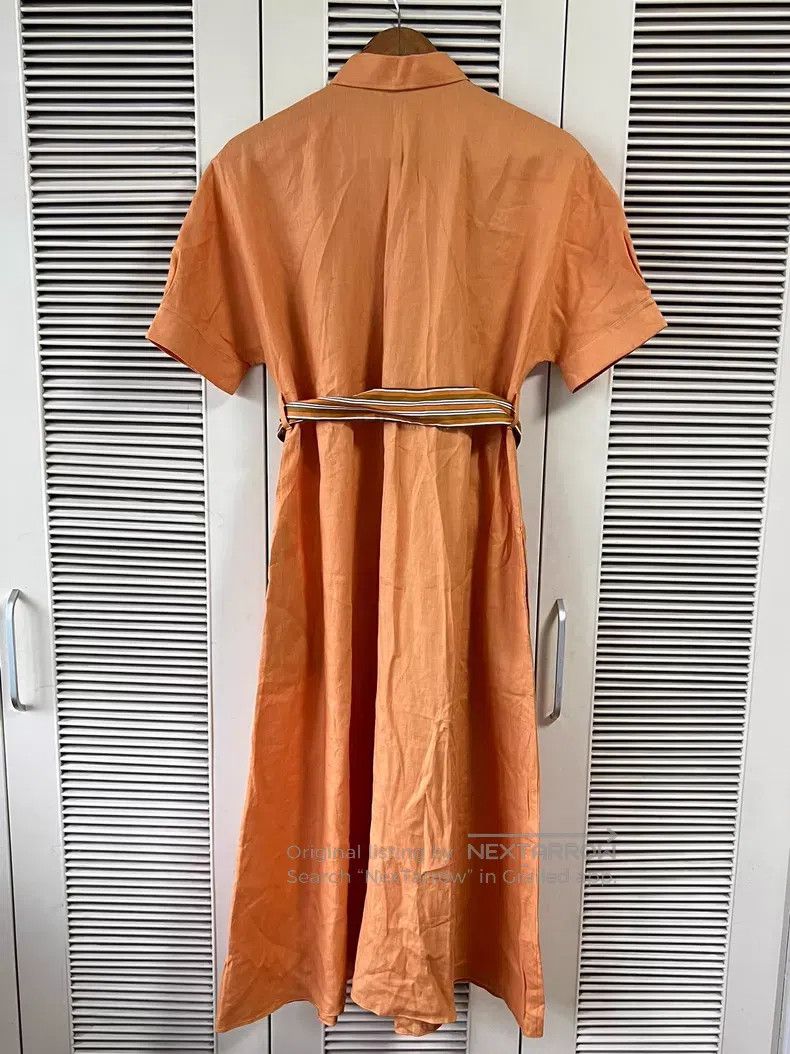 Loro Piana Loro Piana Linen Dress with Matching Belt, Collar Design, Size XS / US 0-2 / IT 36-38 - 2 Thumbnail