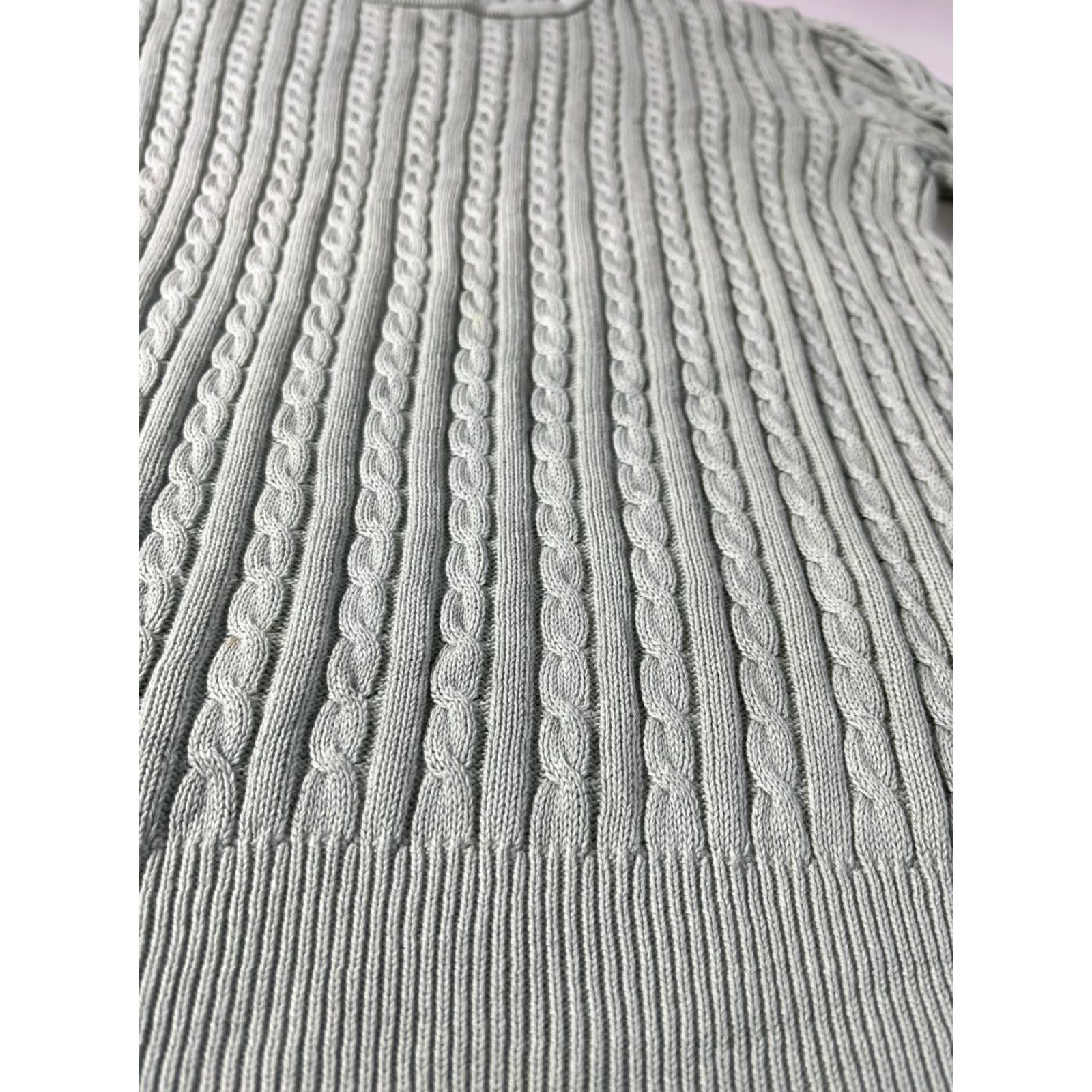Brooks Brothers VINTAGE Brooks Brothers Women's Cable Knit Crewneck Sweater Size L Green 100% Cotton Pullover Crew Neck Knit Sweater Womens Size L / US 10 / IT 46 - 5 Thumbnail