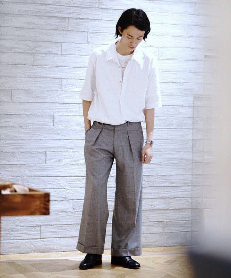 image of Fw18 Takahiro Matsushita Plaid Trousers in Grey, Men's (Size 31)