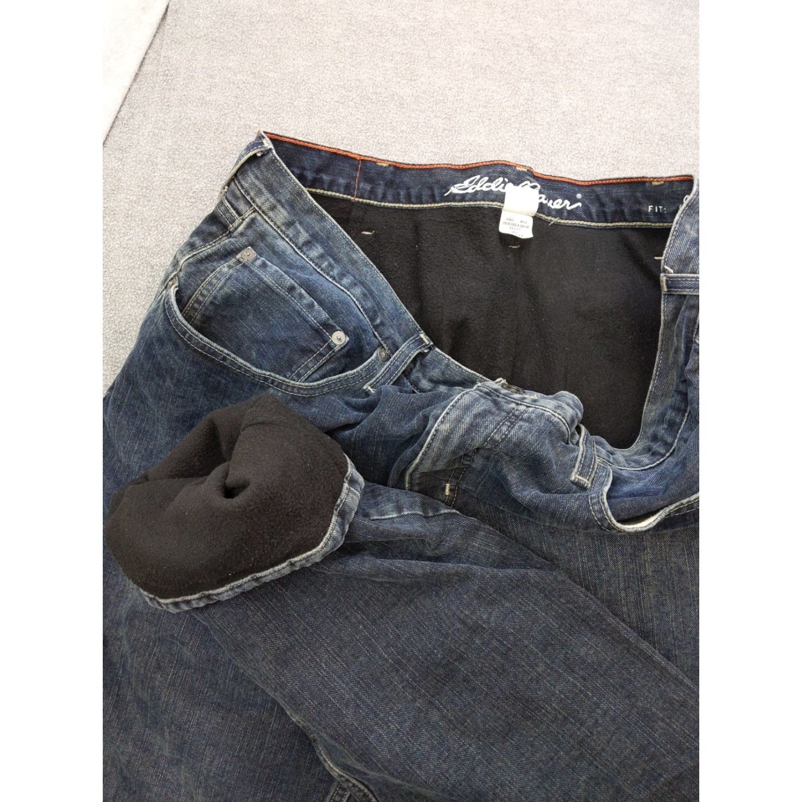 Eddie Bauer Eddie Bauer Jeans Mens 38x34 Blue Denim Straight Leg Fleece Lined Insulated Size US 38 / EU 54 - 2 Thumbnail