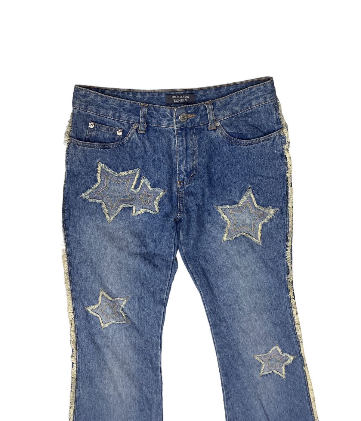 Japanese Brand Japan Flare joueraux echecs patch denim pant Size 28" / US 6 / IT 42 - 3 Thumbnail