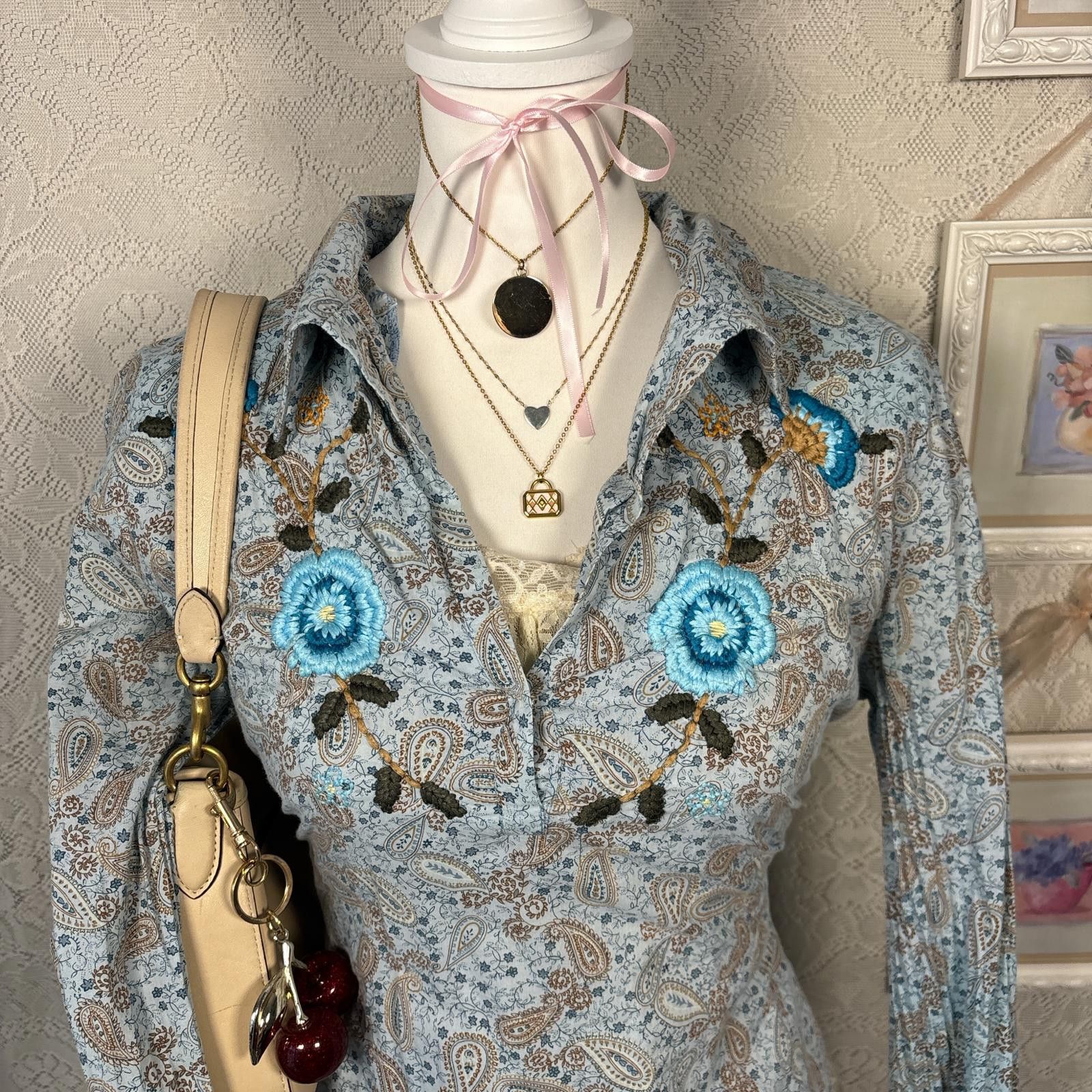 Other vintage rampage floral embroidered blouse Size L / US 10 / IT 46 - 5 Thumbnail