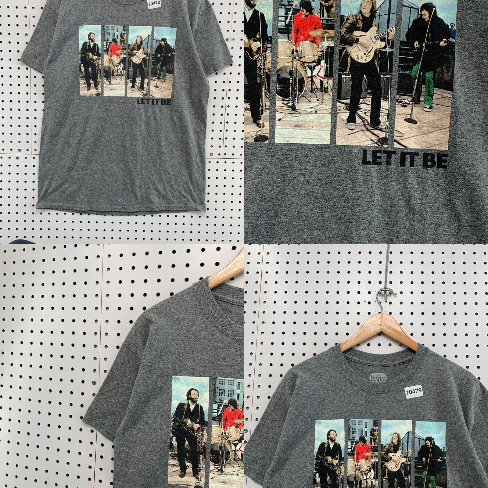 Vintage The Beatles Shirt Gray Let It Be Rock Music Band TEE Adult Large 21x29.5 Size US L / EU 52-54 / 3 - 8 Thumbnail